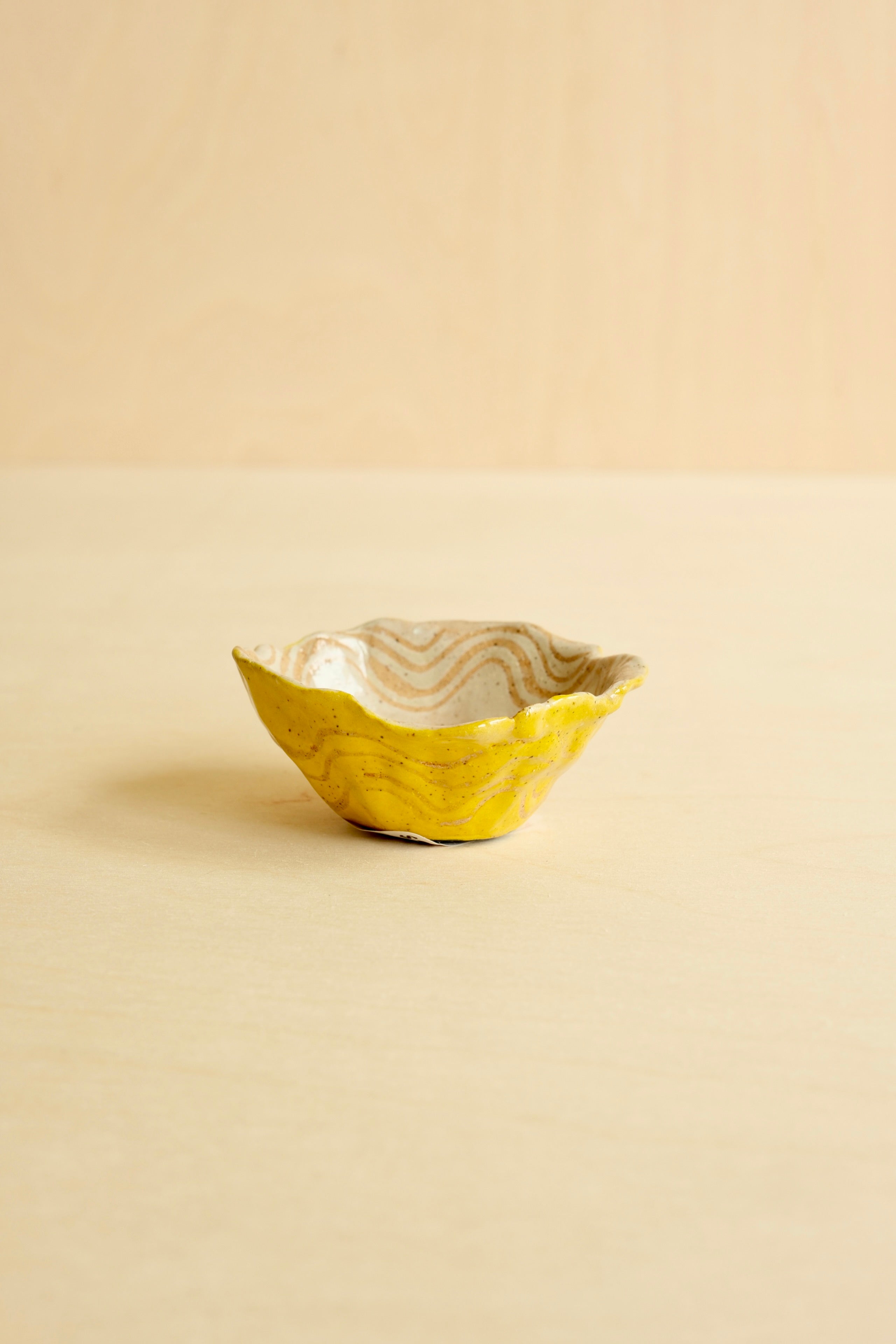 Yellow Star Pinch Pot