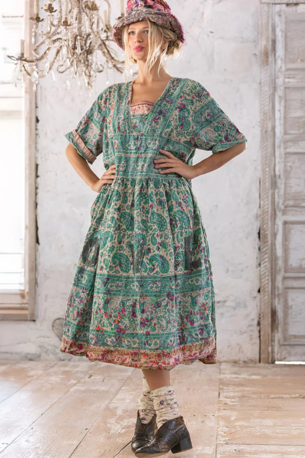 Dress 1111 Demi Blockprint Taigi O/S