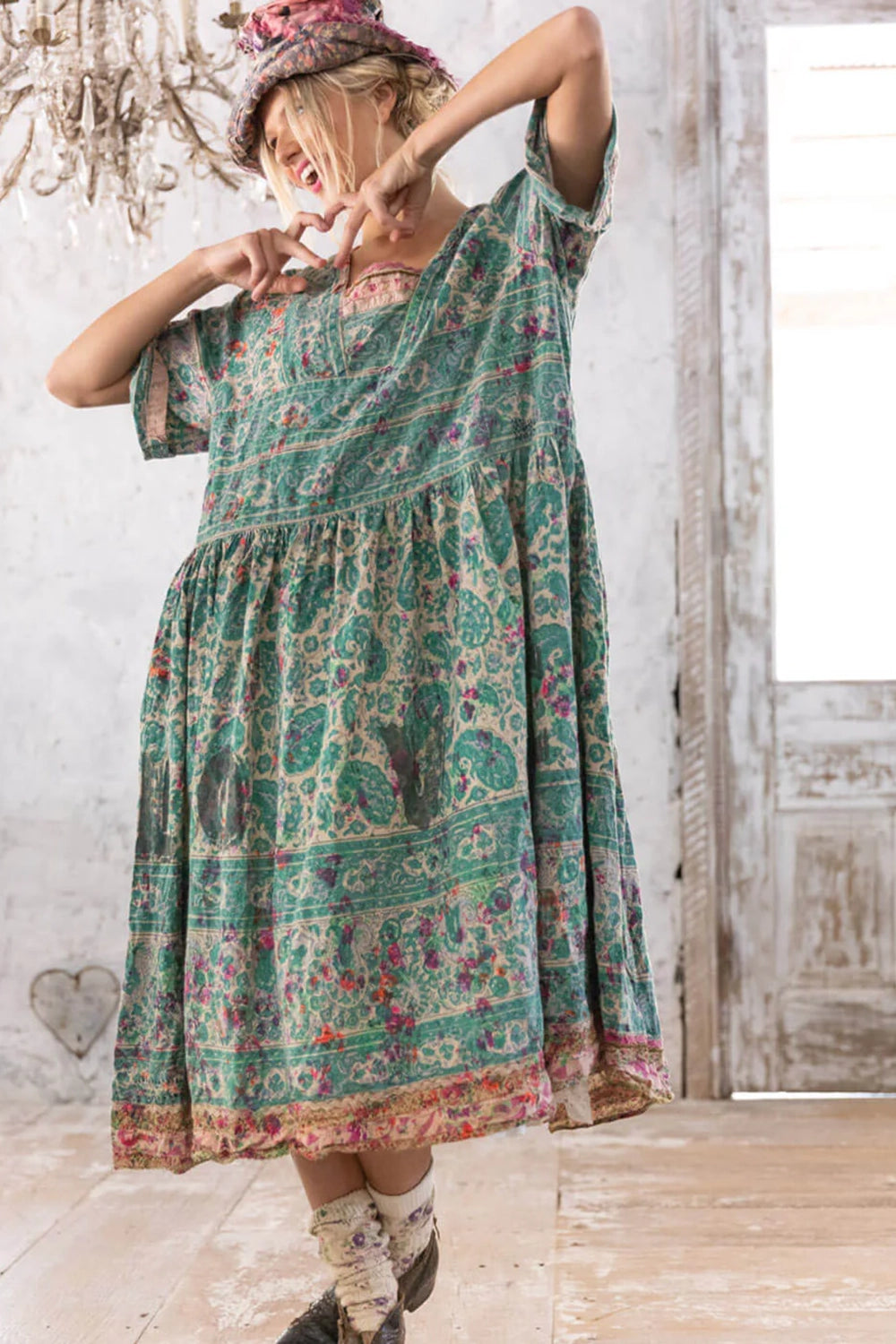 Dress 1111 Demi Blockprint Taigi O/S
