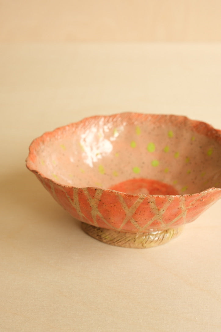 Neon Flower Pottery Bowl