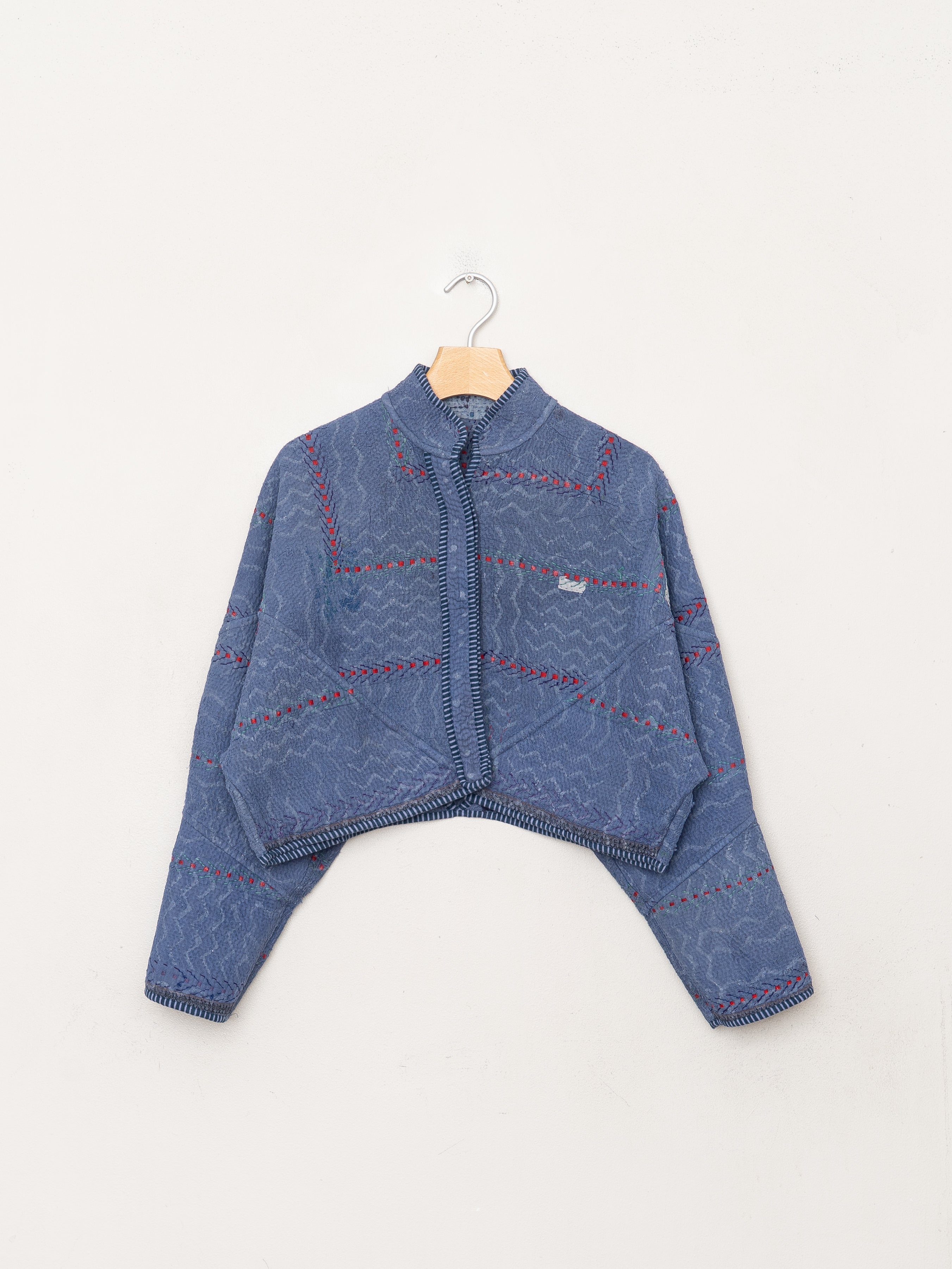 The Kaira Cropped Quilted Patchwork Kantha Jacket