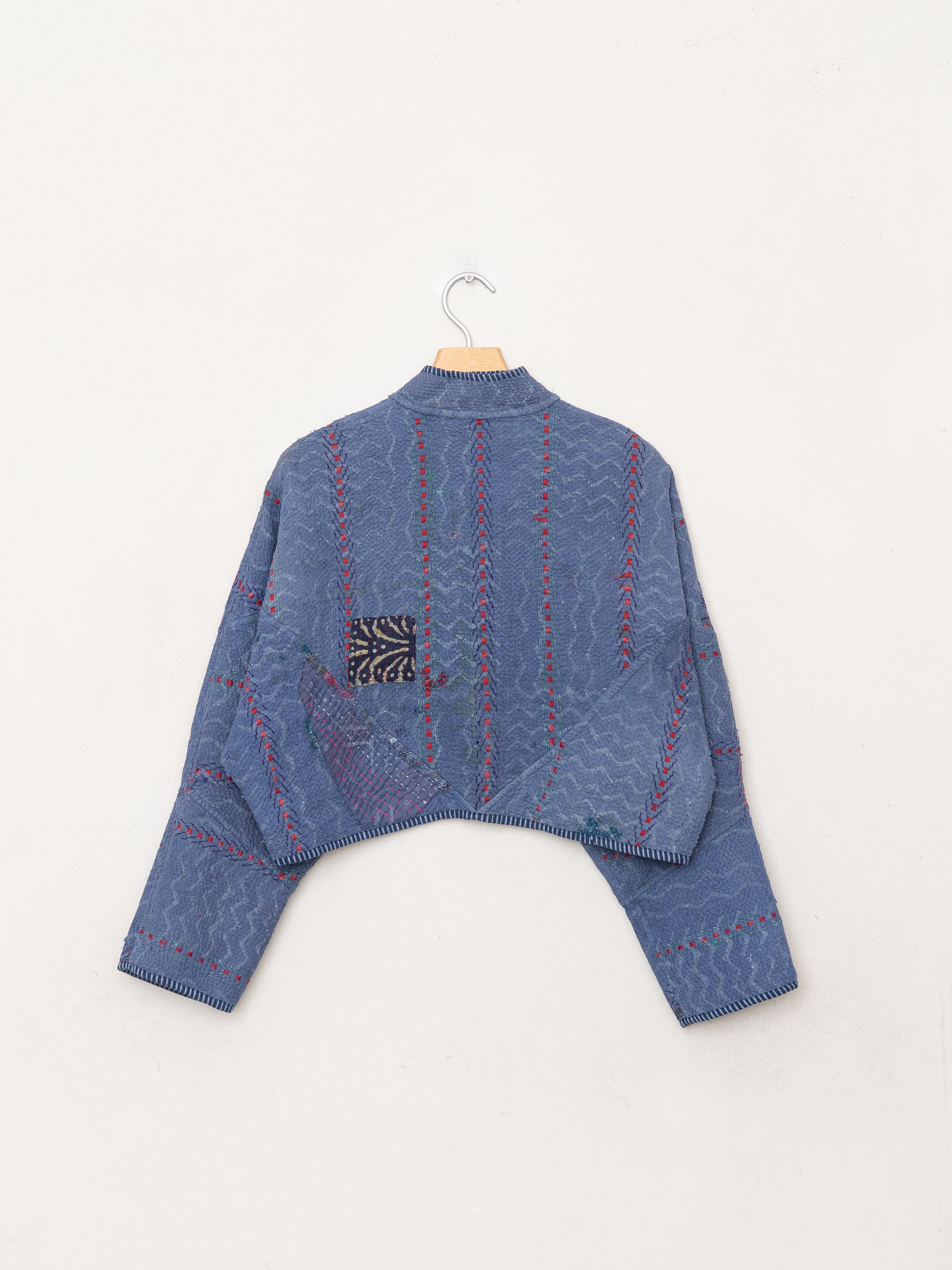 The Kaira Cropped Quilted Patchwork Kantha Jacket