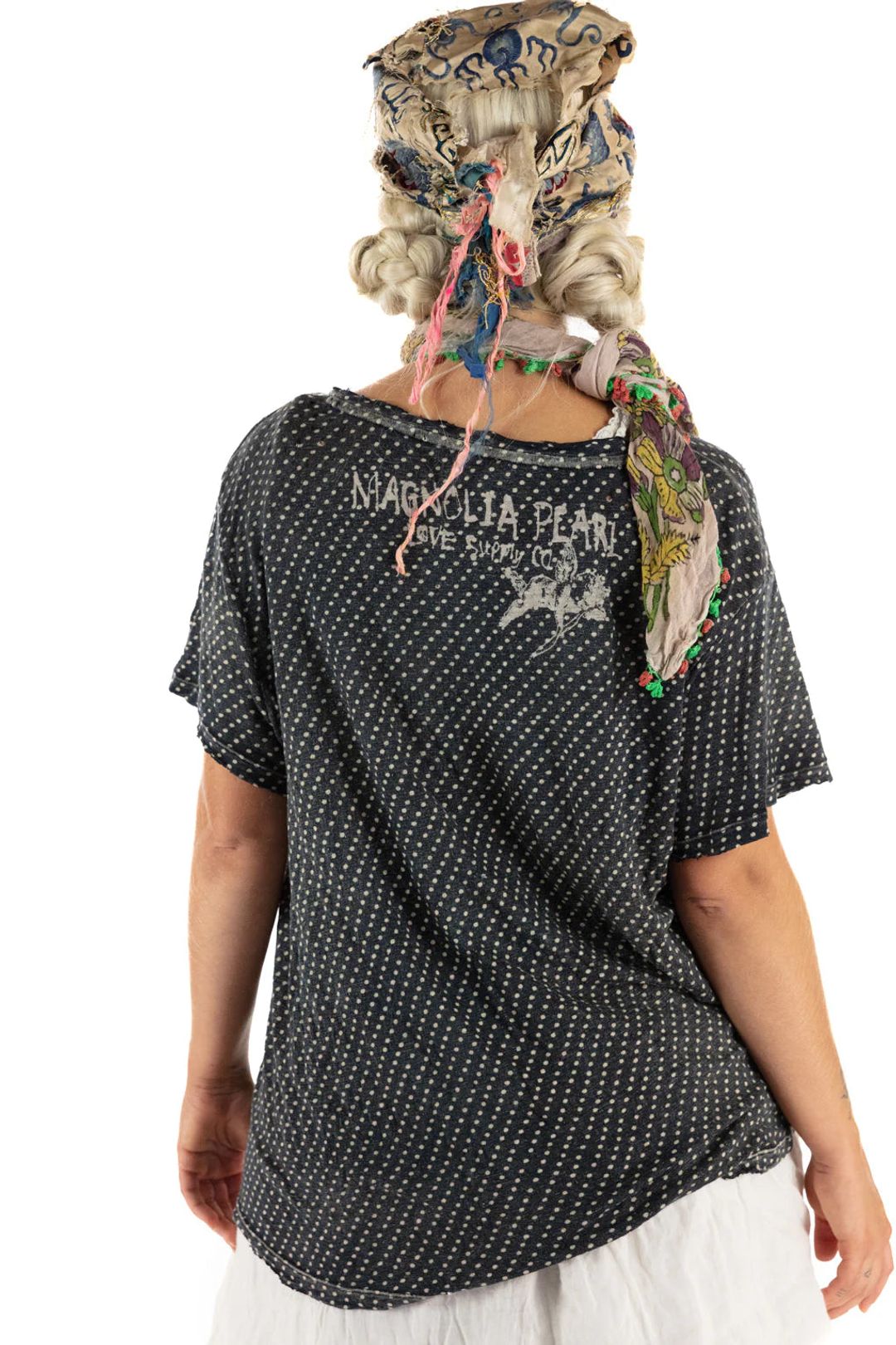 Top 1477 Charlie Linen Dot Print T O/S