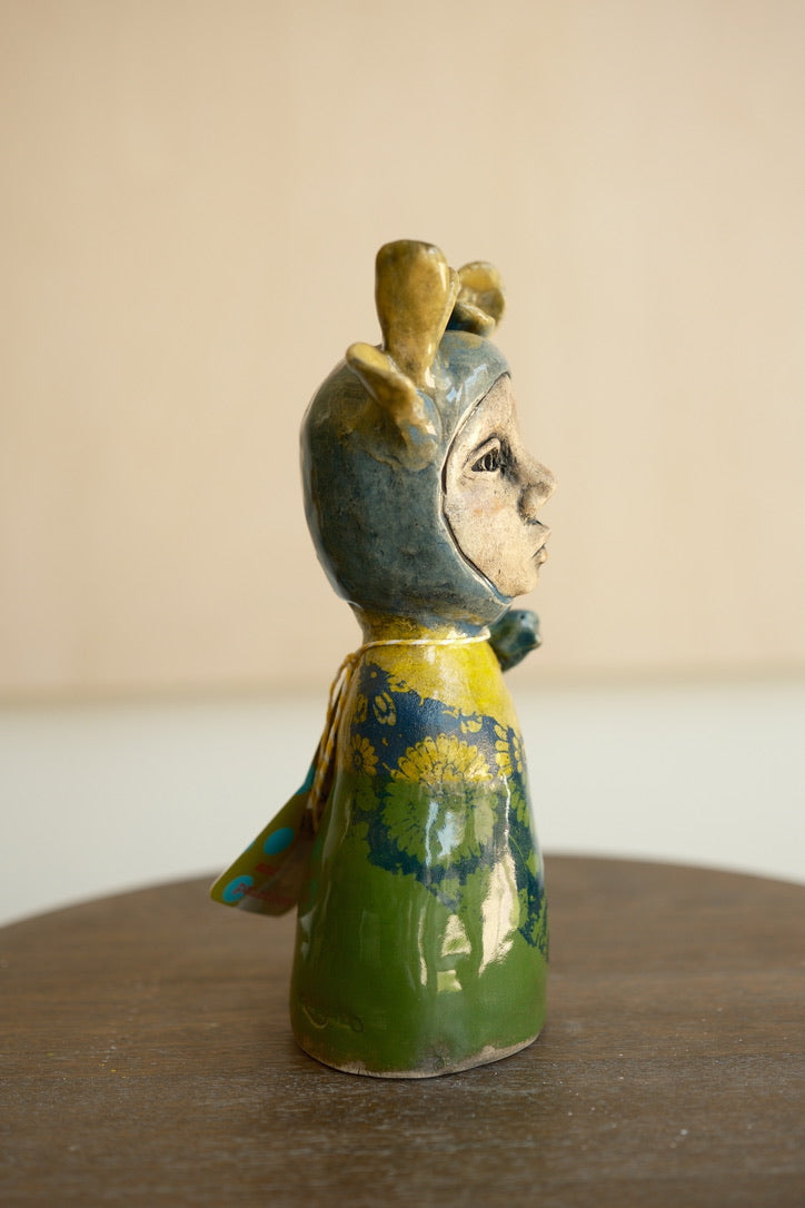 'chickadee was happy for the visit' Figure