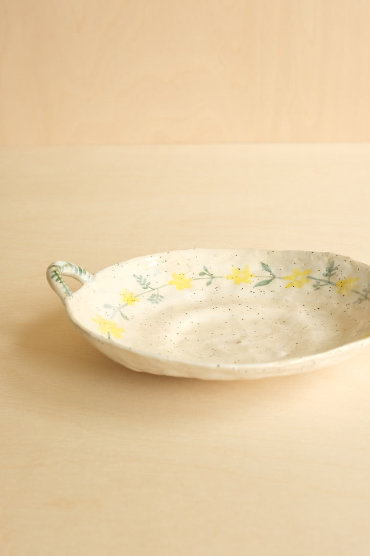 Medium Yellow Floral Platter
