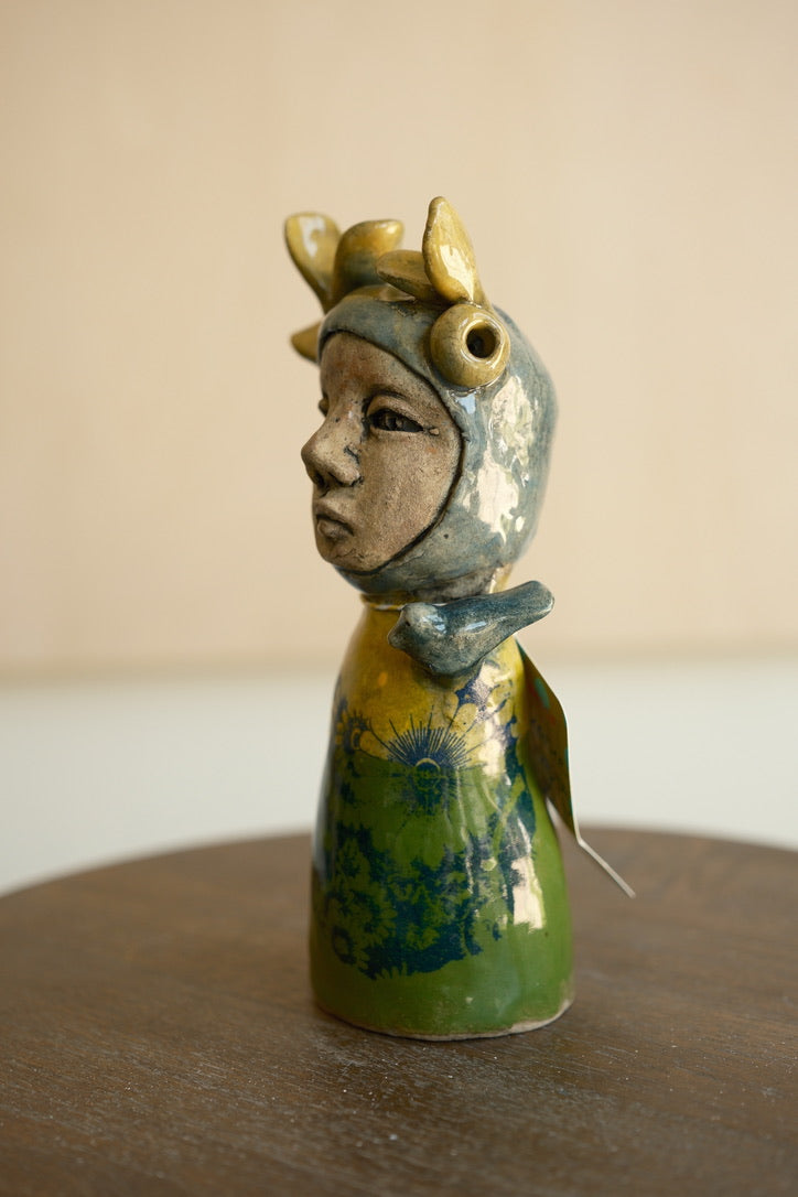 'chickadee was happy for the visit' Figure