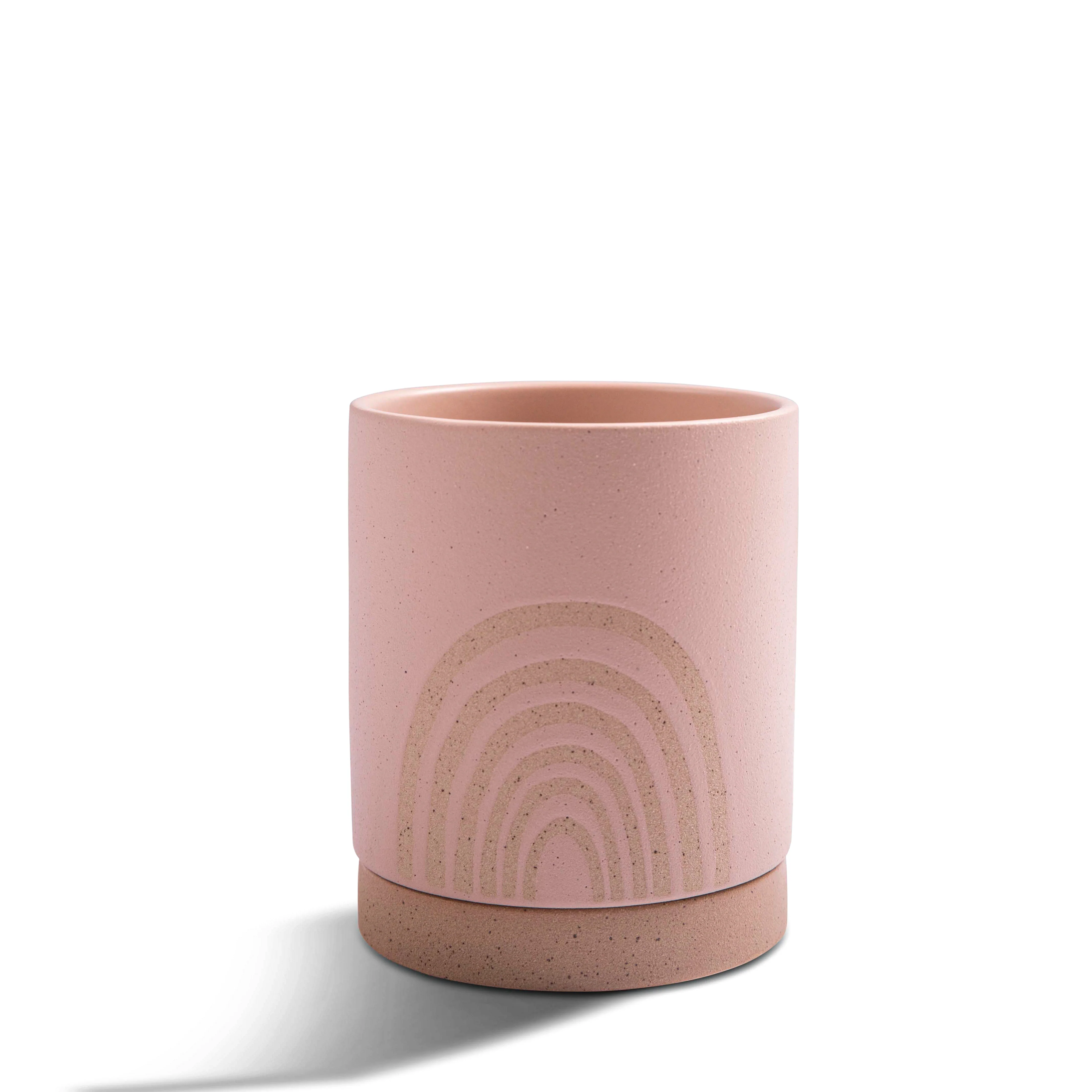 Pale Pink Rainbow Planter w/Saucer