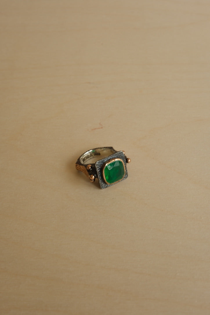 Square Garnet Ring // Size 8