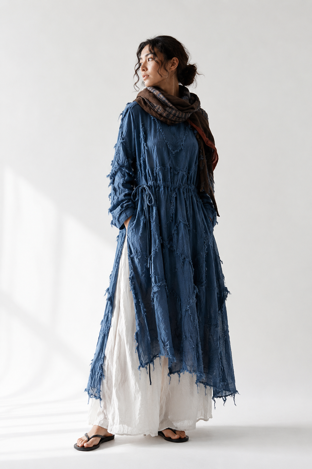 Flora Textured Dress Indigo