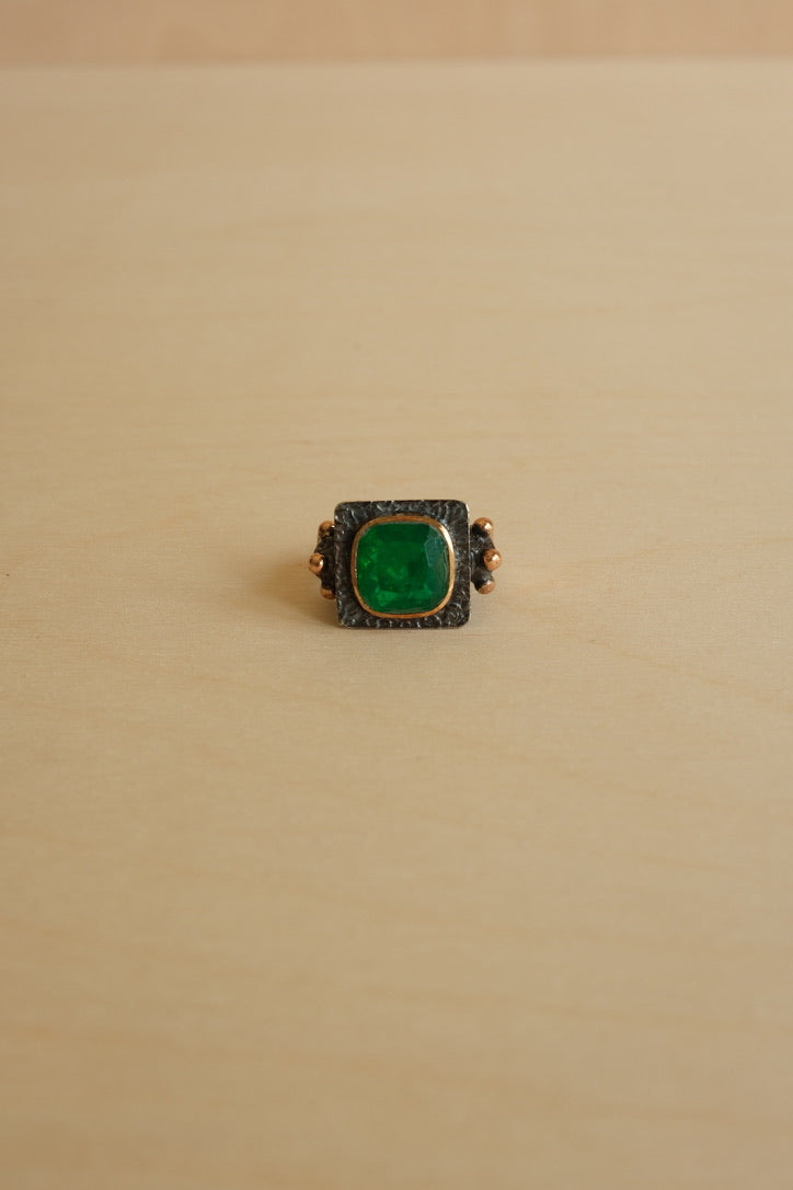 Square Garnet Ring // Size 8