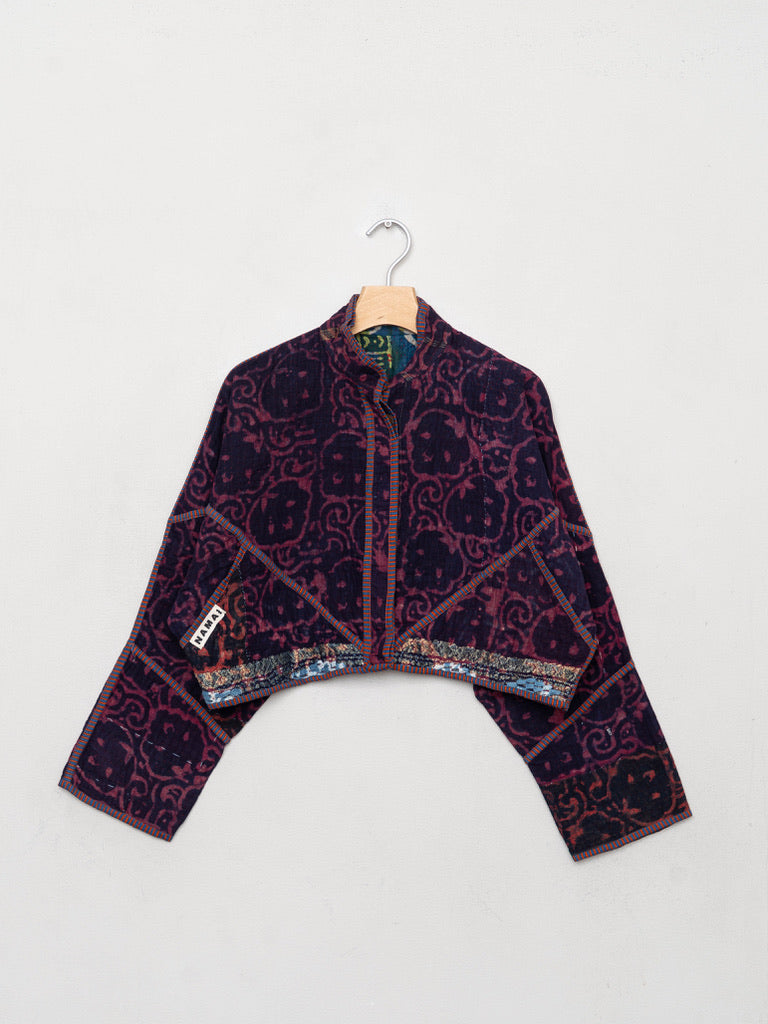 The Kaira Cropped Quilted Patchwork Kantha Jacket