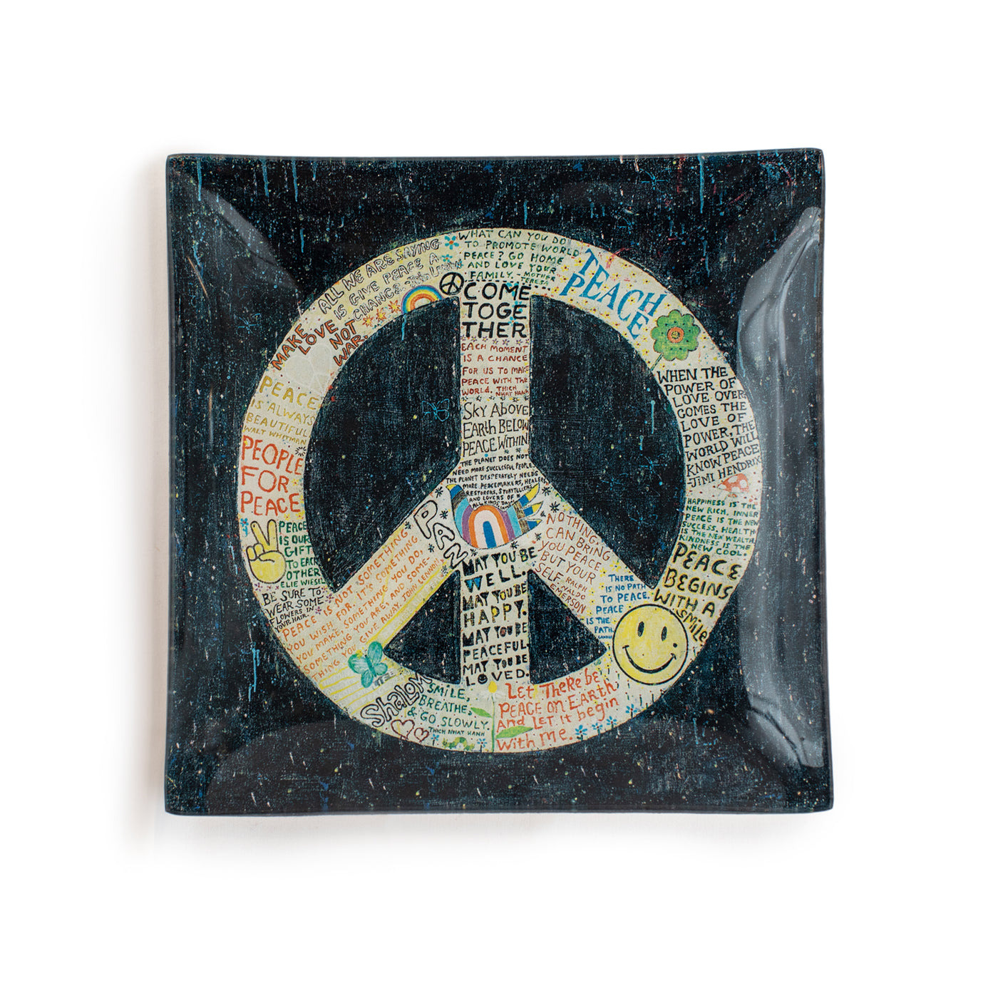 Choose Peace Square Decoupage Plate