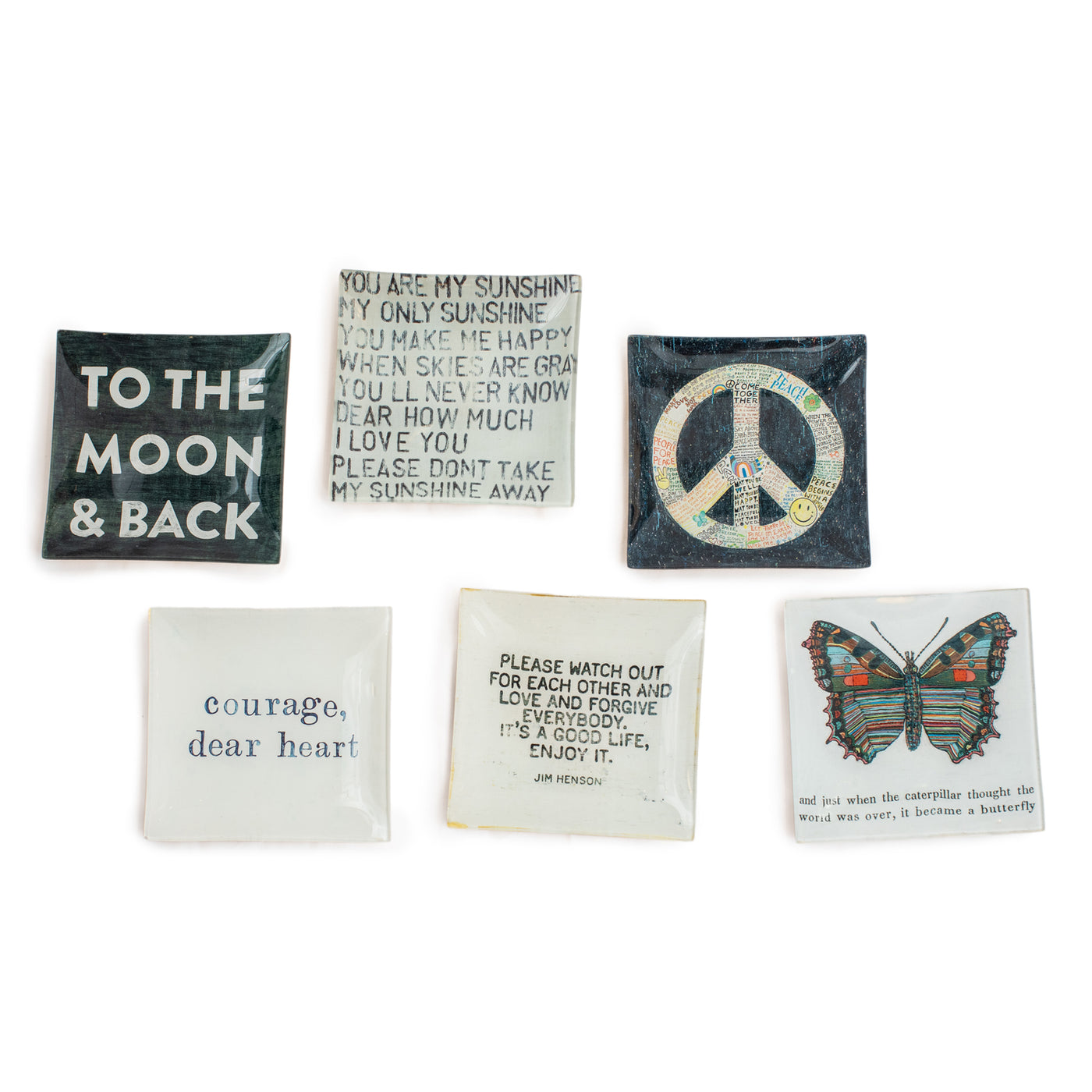 Choose Peace Square Decoupage Plate