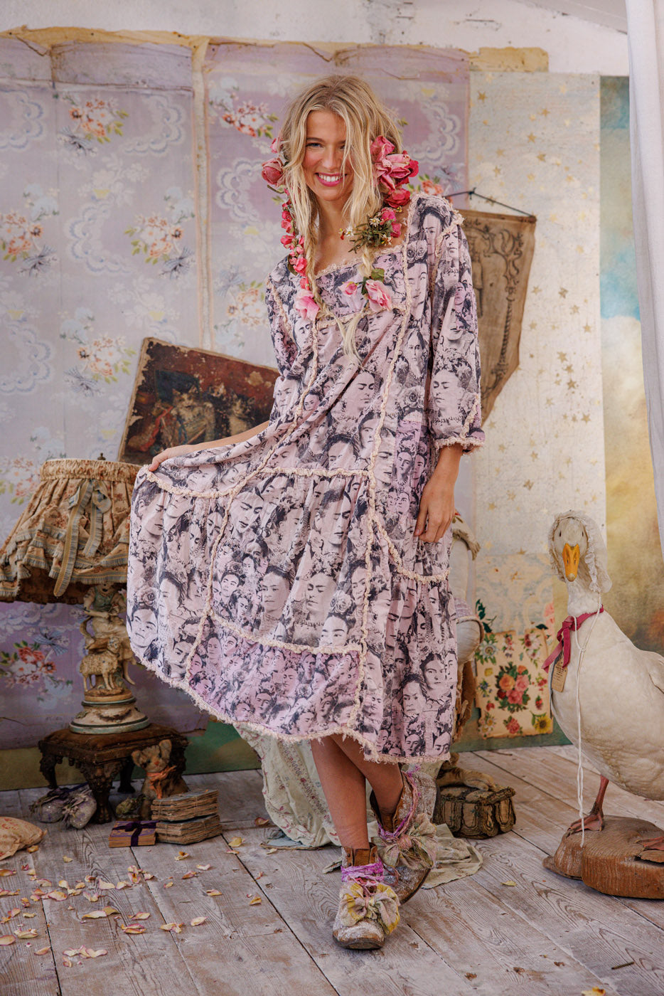 chinese dress ladies Self-Portrait - Pink Organza Lace Maxi Dress main image 0