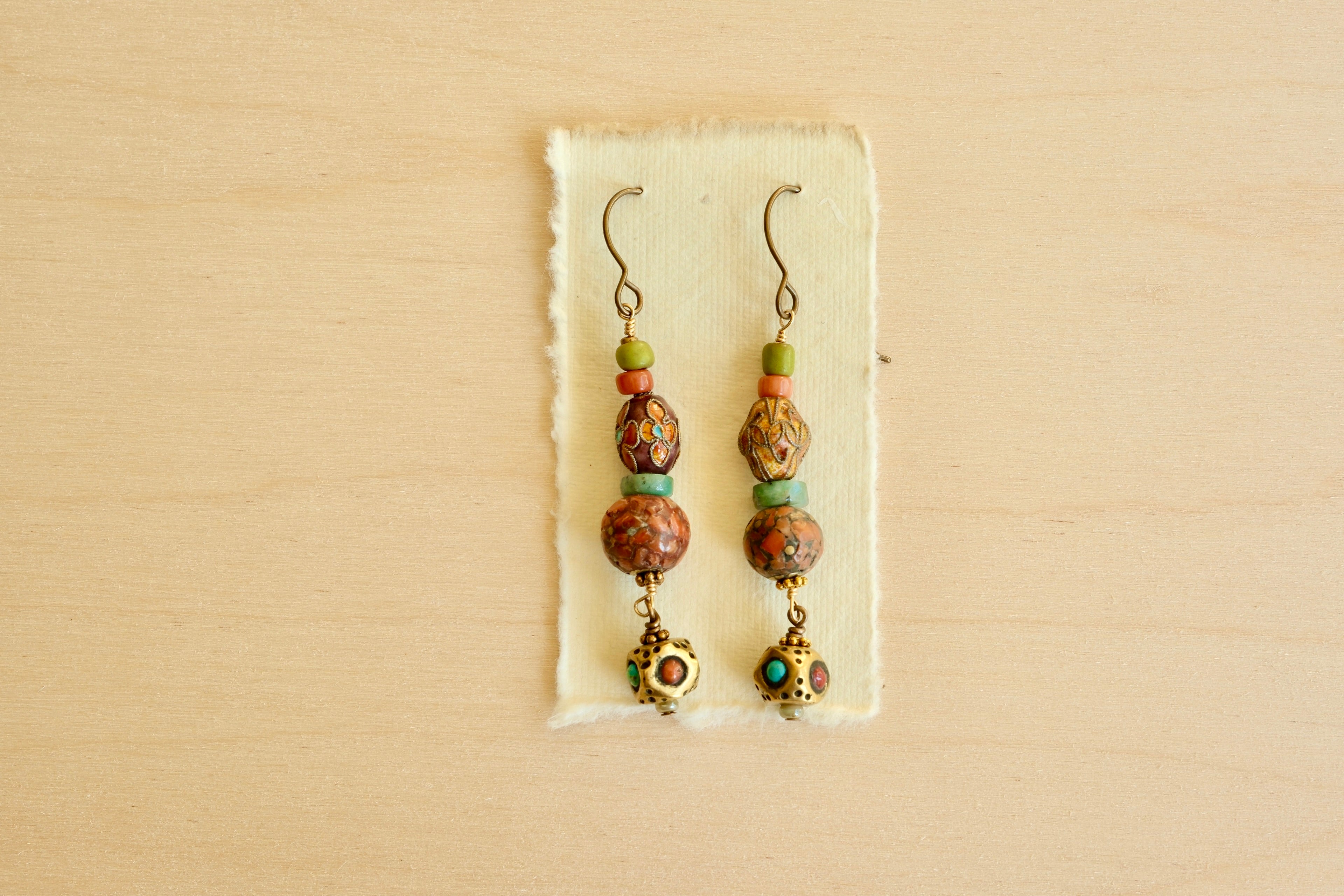 Coral Inlay Earring