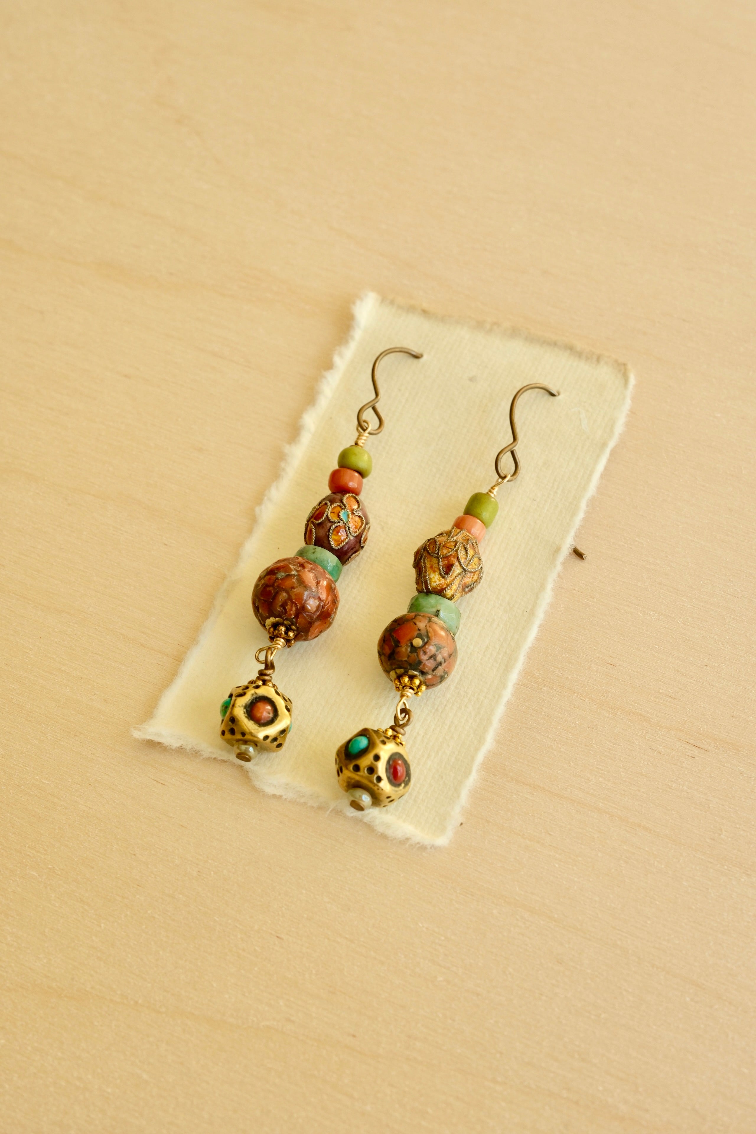 Coral Inlay Earring