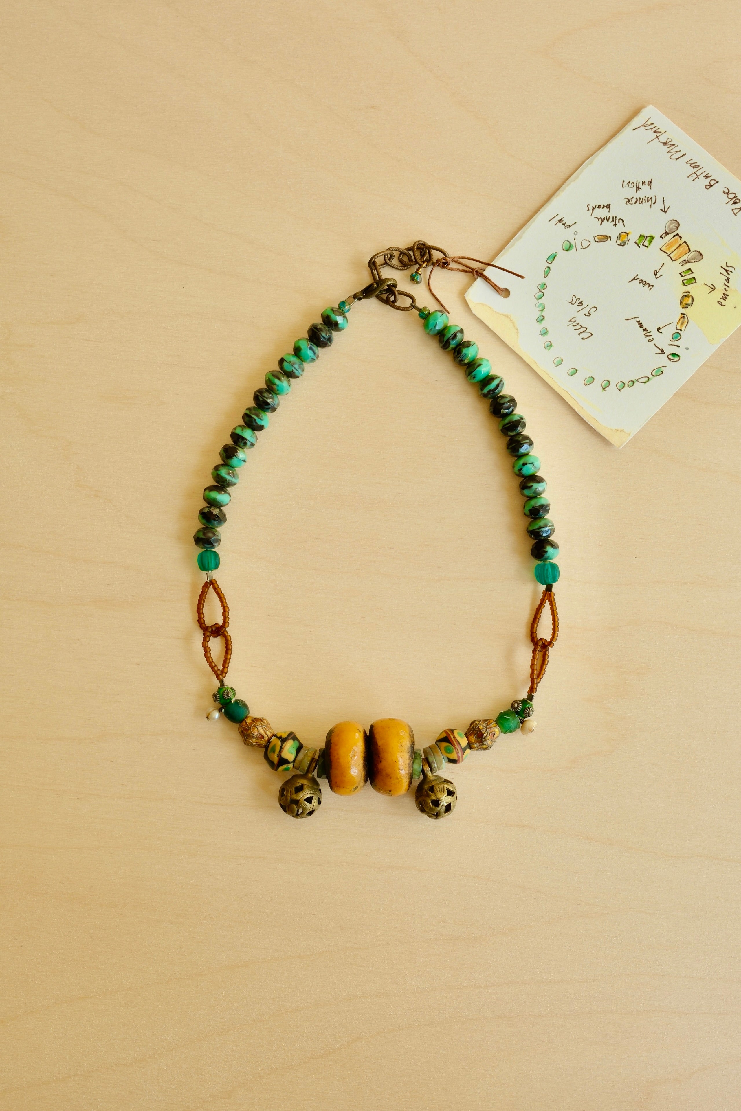 Chinese Robe Button Mustard Necklace