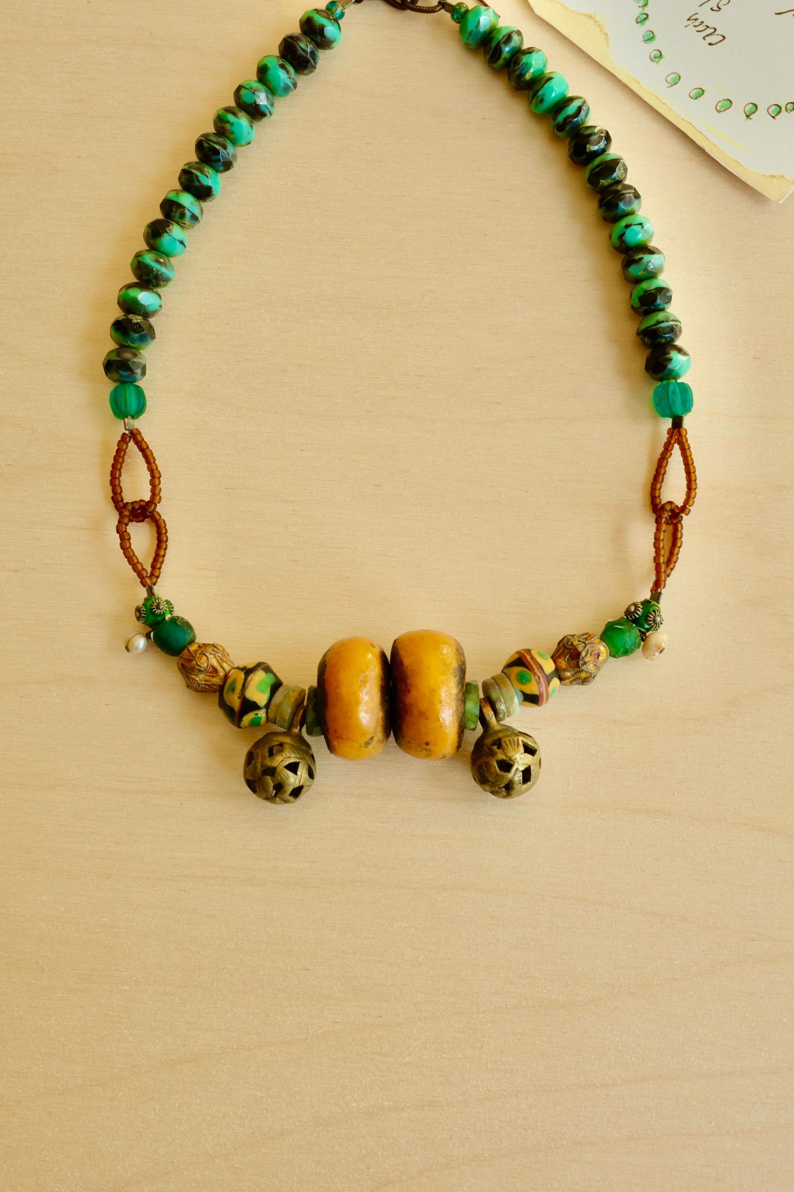 Chinese Robe Button Mustard Necklace