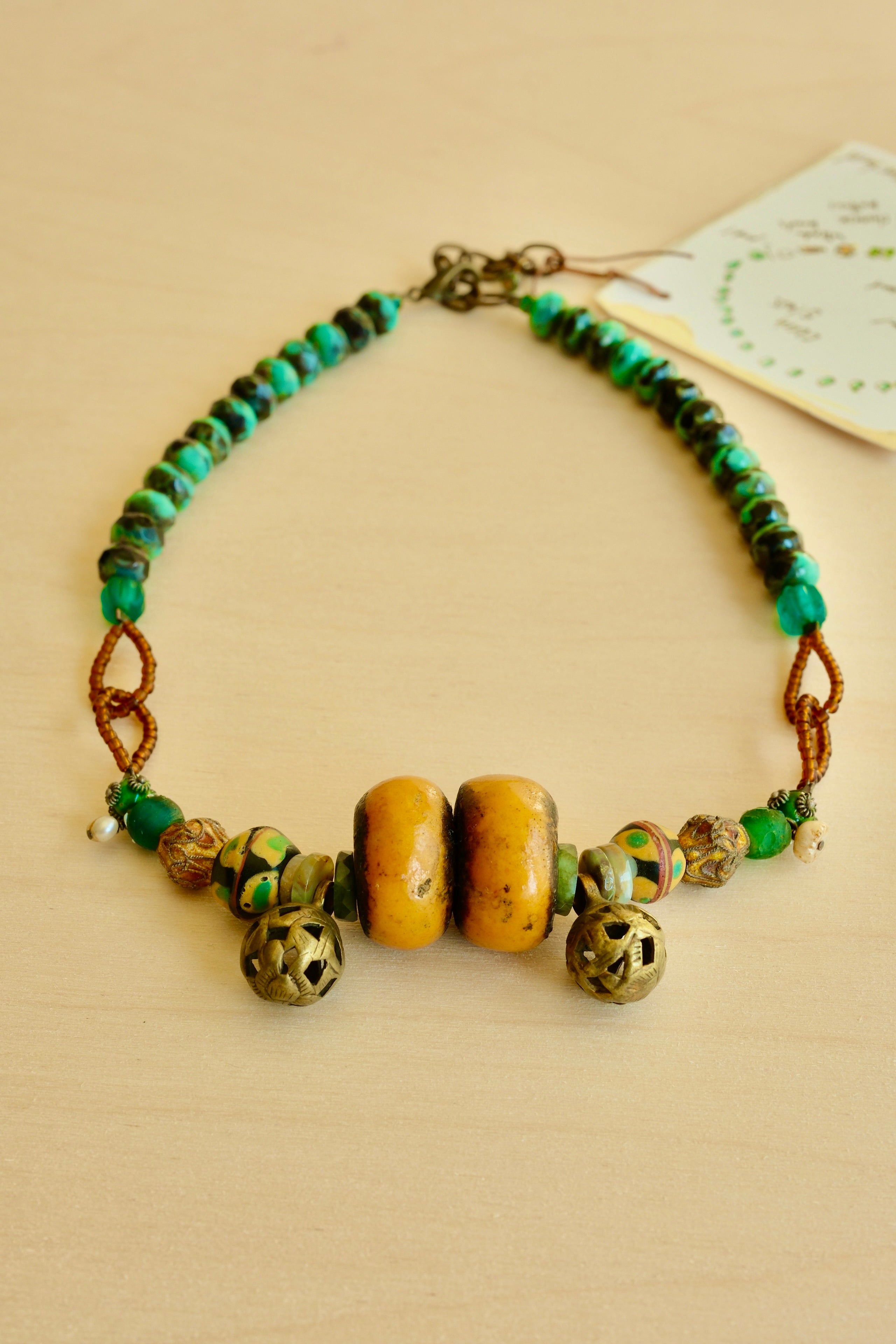 Chinese Robe Button Mustard Necklace