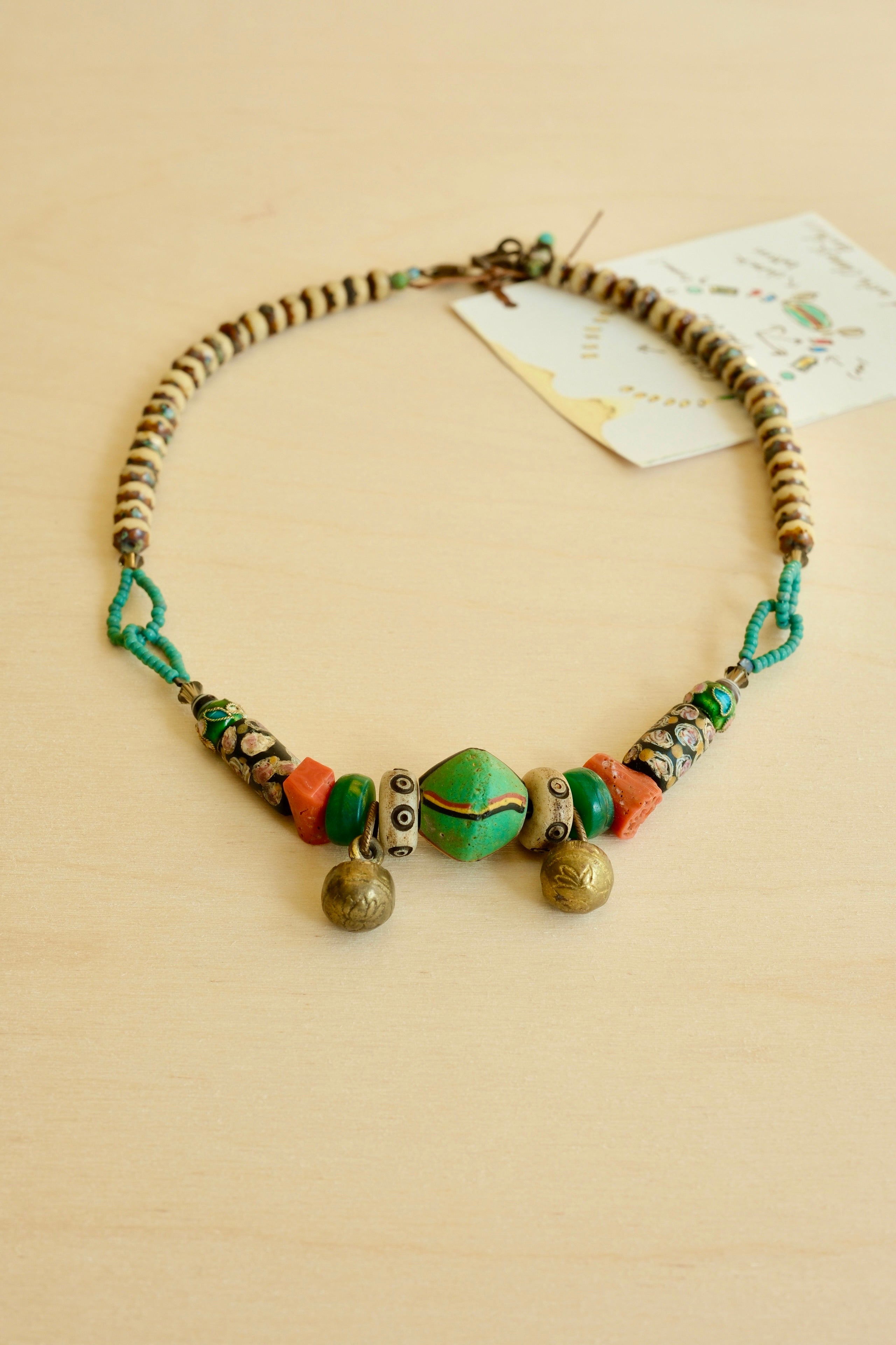 King Bead Chinese Button Necklace