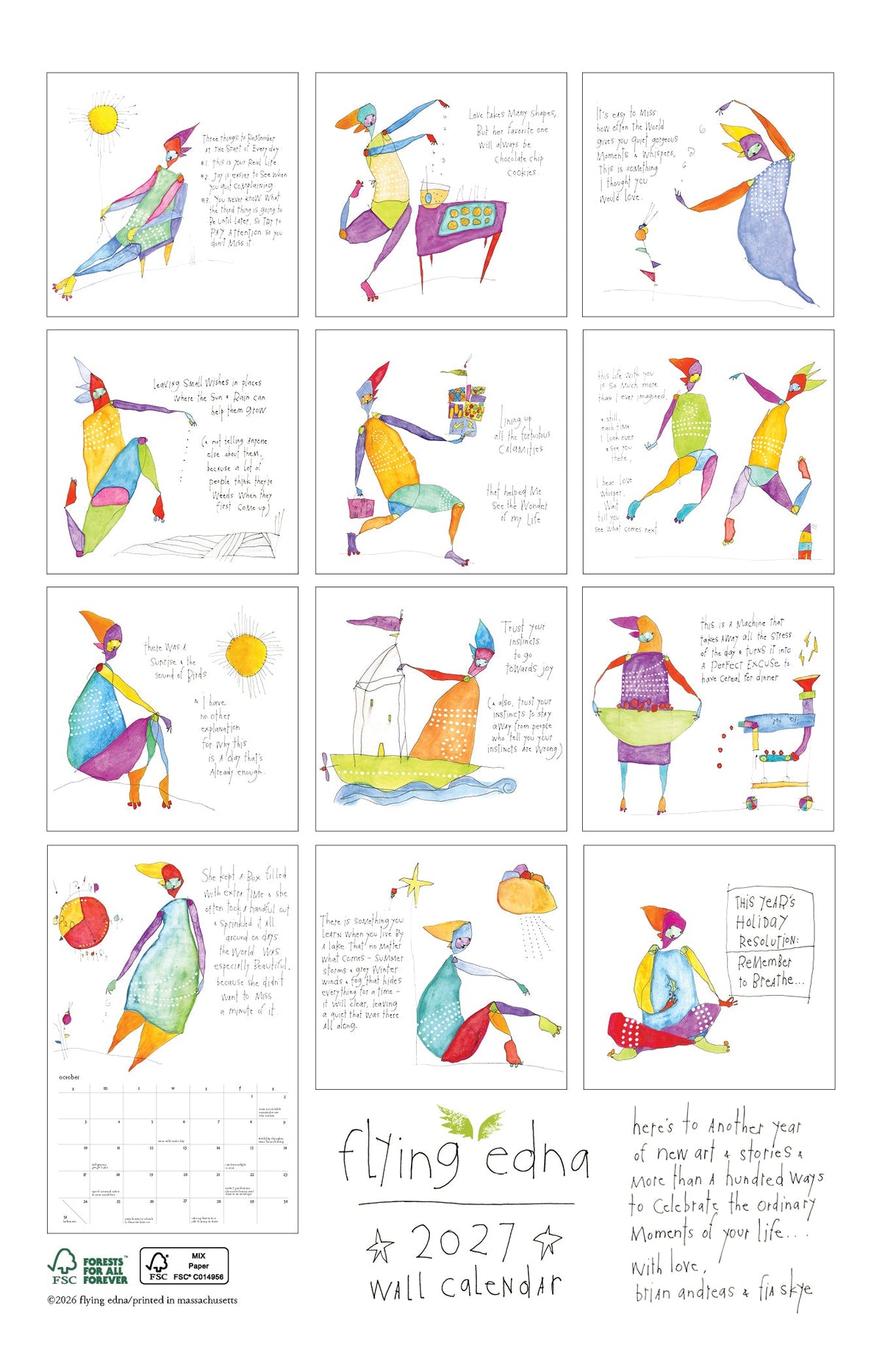 Flying Edna Classic Calendar // 2027