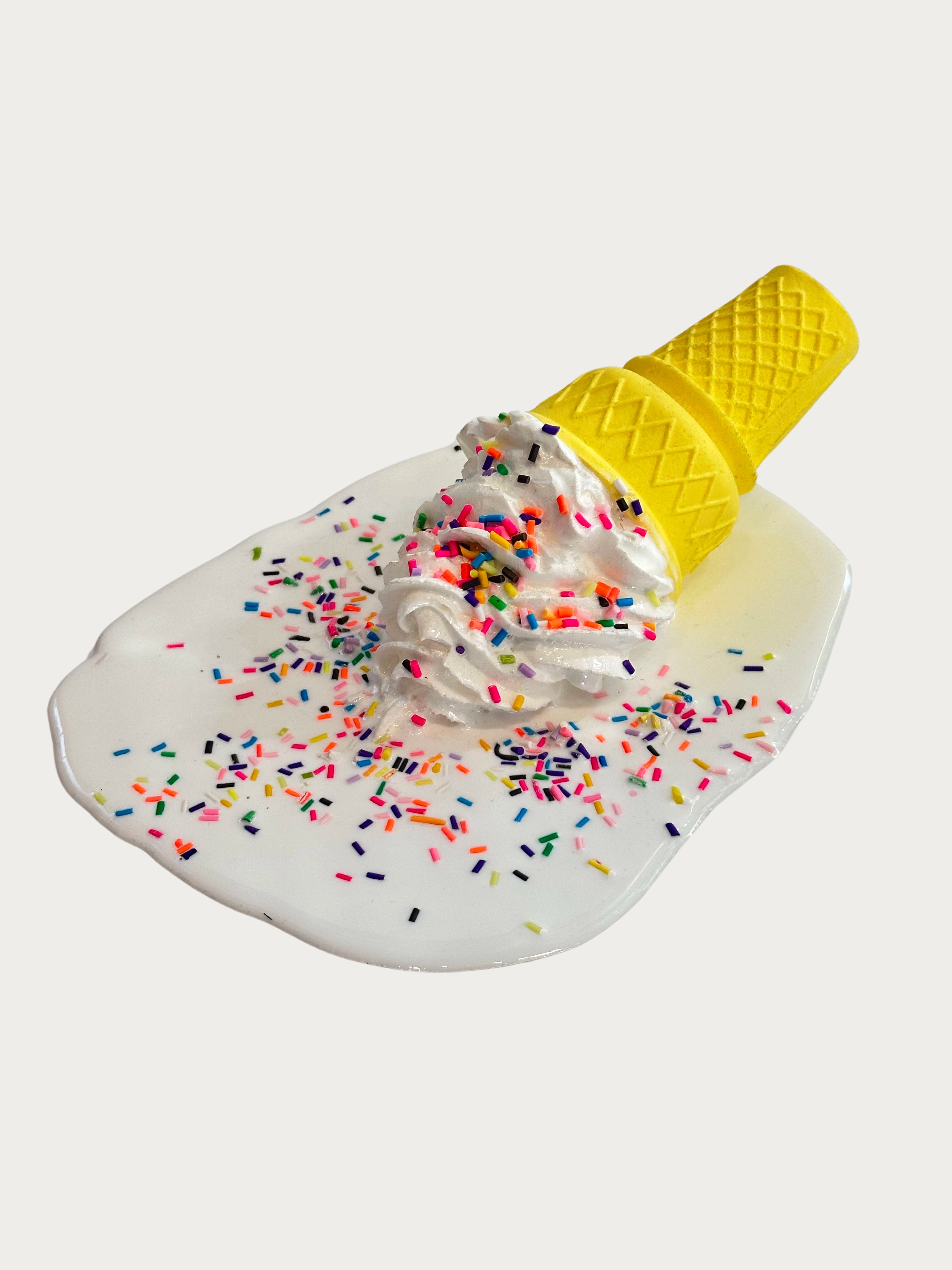 Soft Serve Vanilla Puddle Rainbow Sprinkles