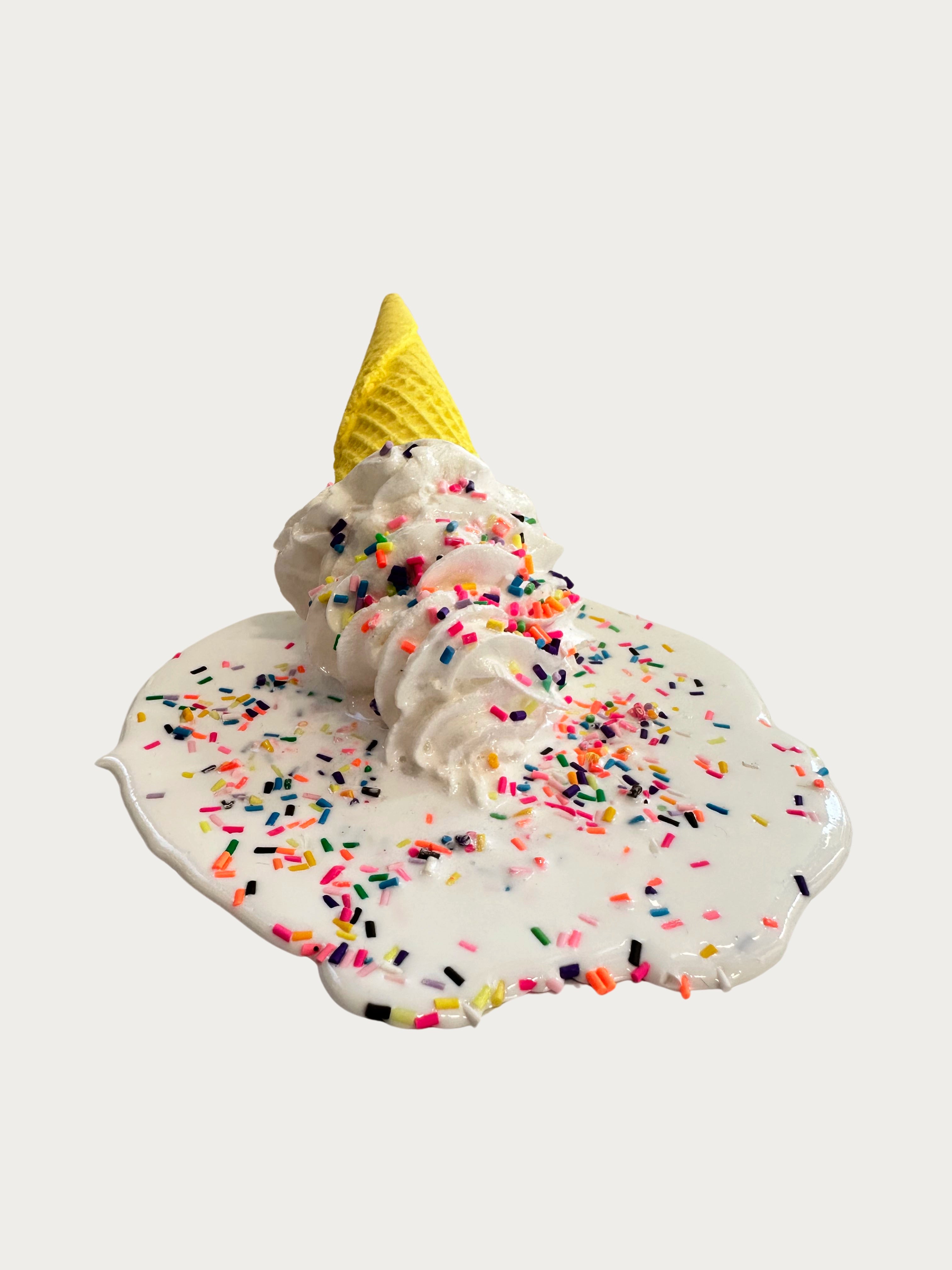 Soft Serve Vanilla Puddle Rainbow Sprinkles