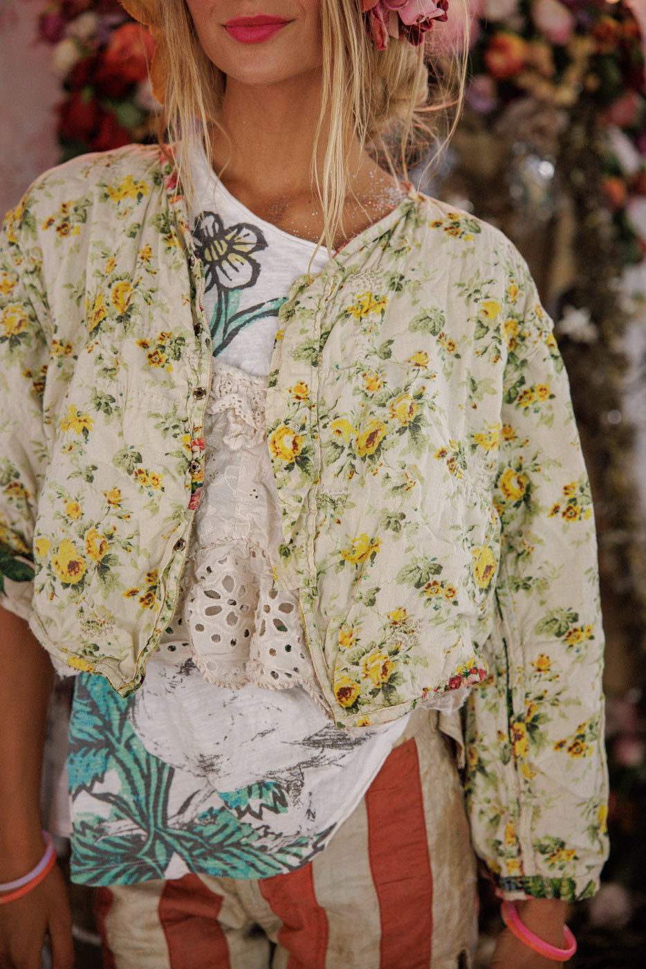 Jacket 697 Postcards Floral Cropped Leni O/S