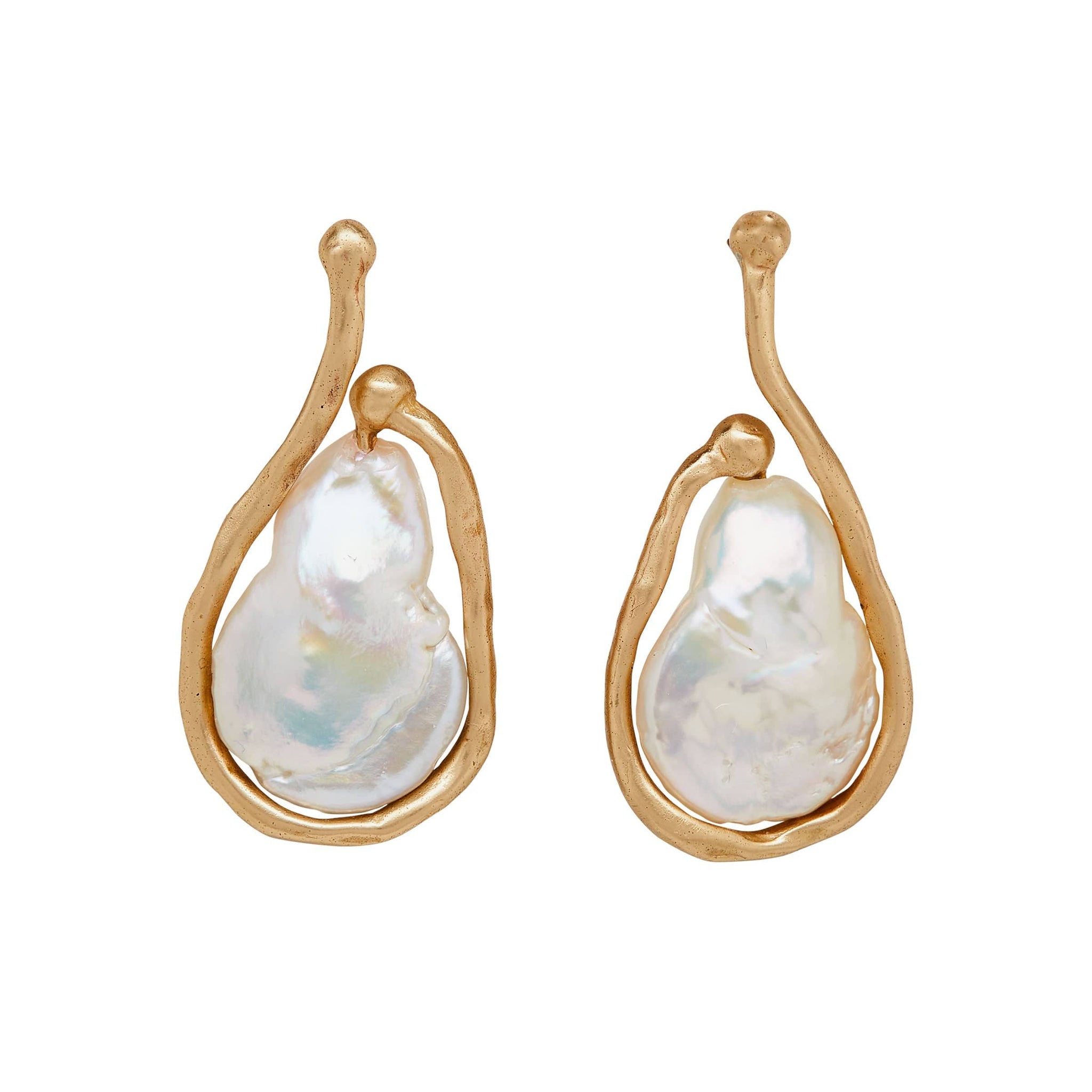 Saturn Bronze Pearl Earrings