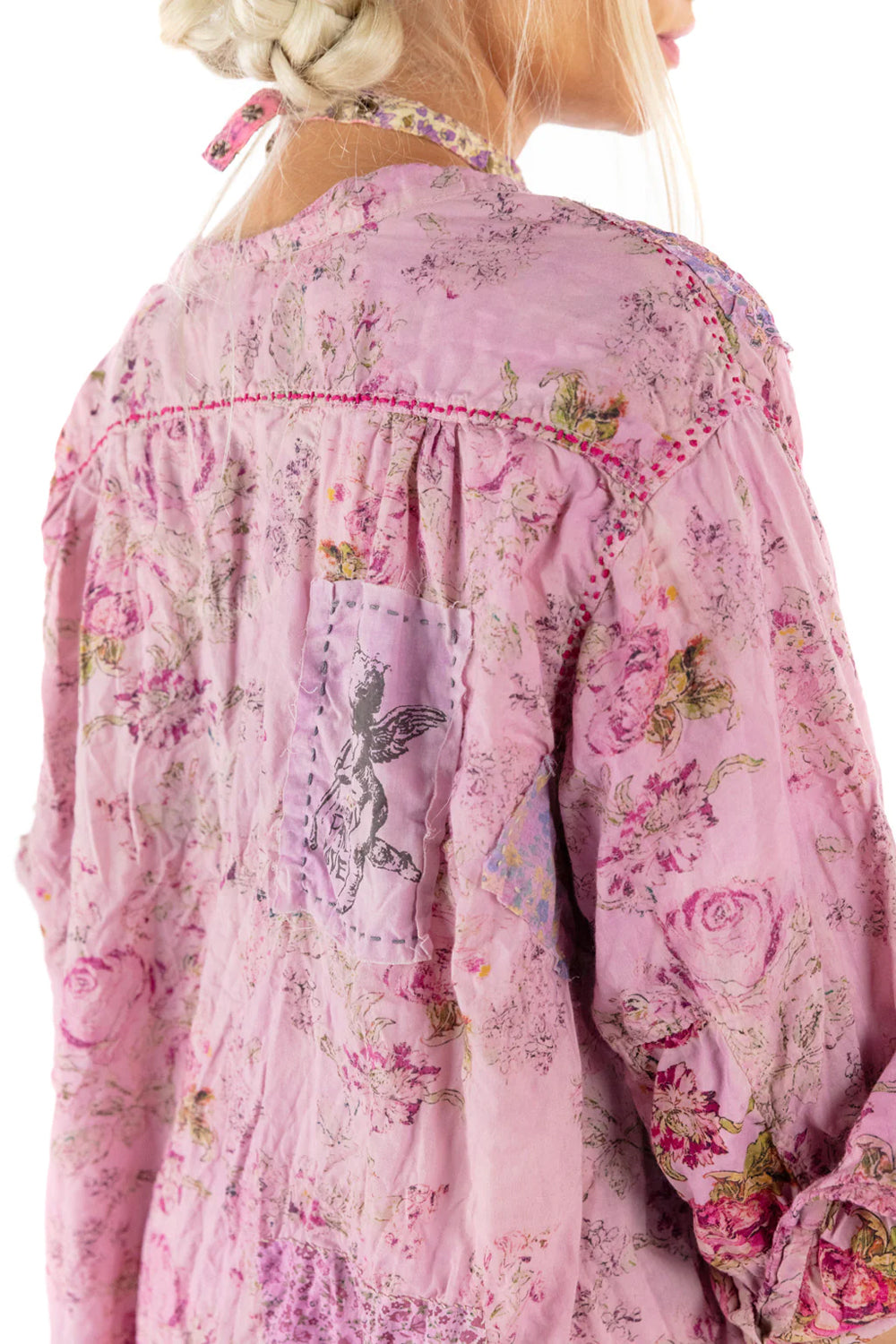 Top 1479 Cabbage Rose Laurel Shirt O/S