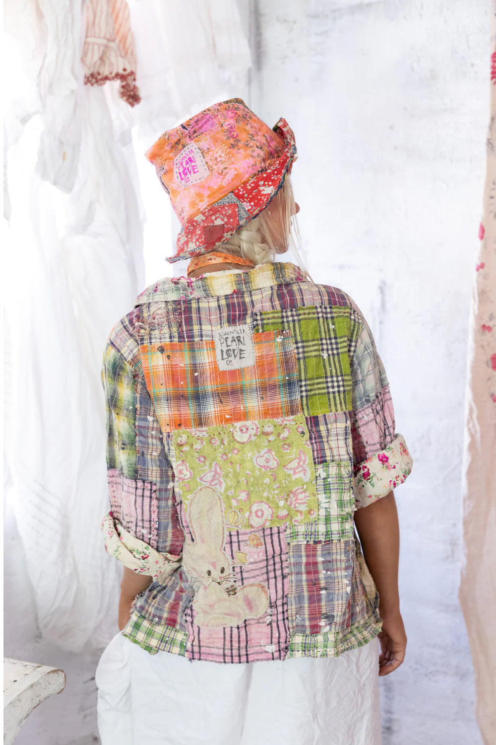 Top 1512 Madras Rainbow Patchwork Asher Pullover O/S