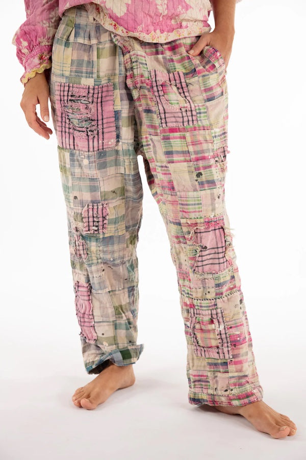 Pants 510 Madras Pink Patchwork Charmie Trousers O/S