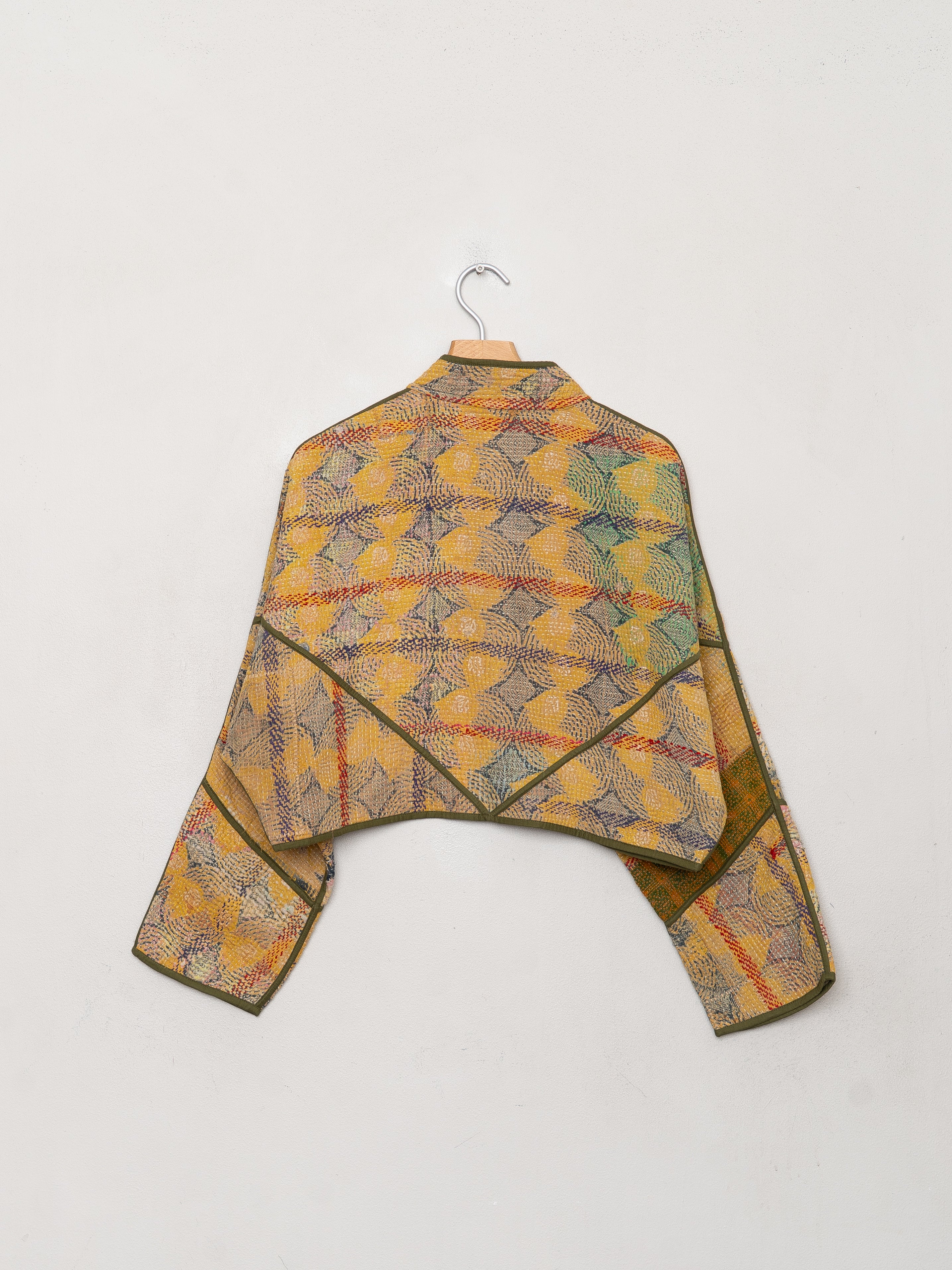 The Kaira Cropped Quilted Patchwork Kantha Jacket