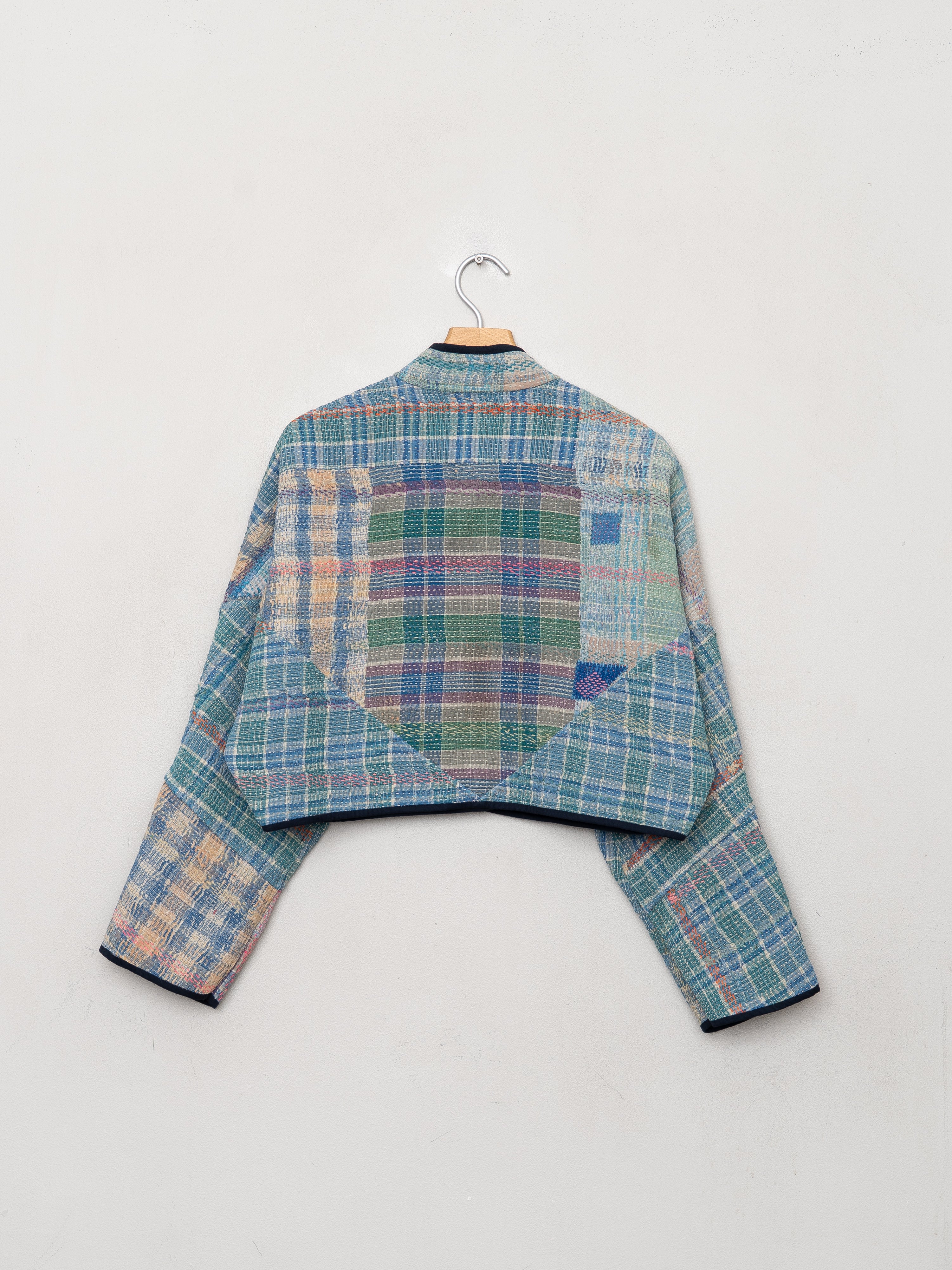 The Kaira Cropped Quilted Patchwork Kantha Jacket