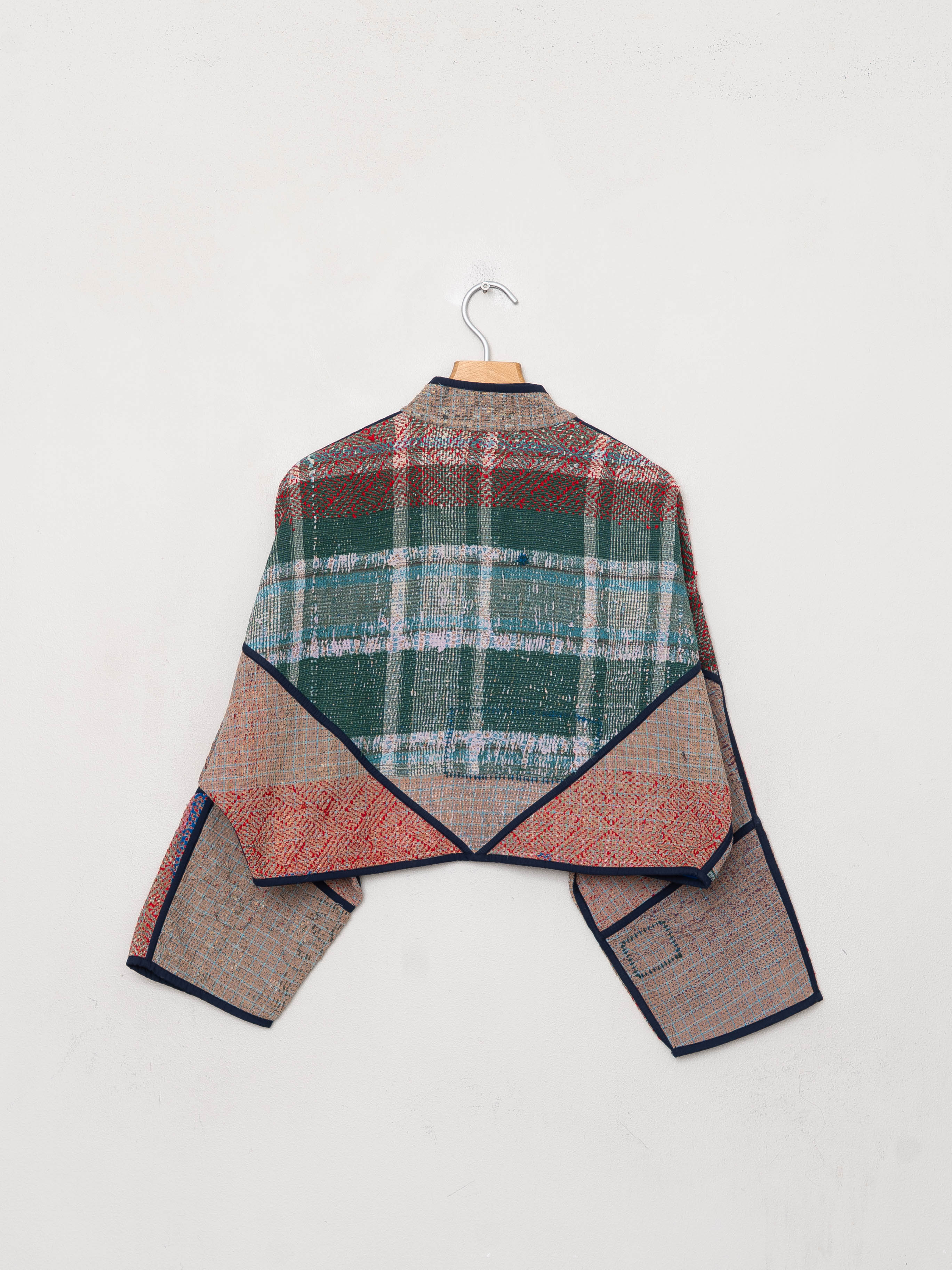 The Kaira Cropped Quilted Patchwork Kantha Jacket