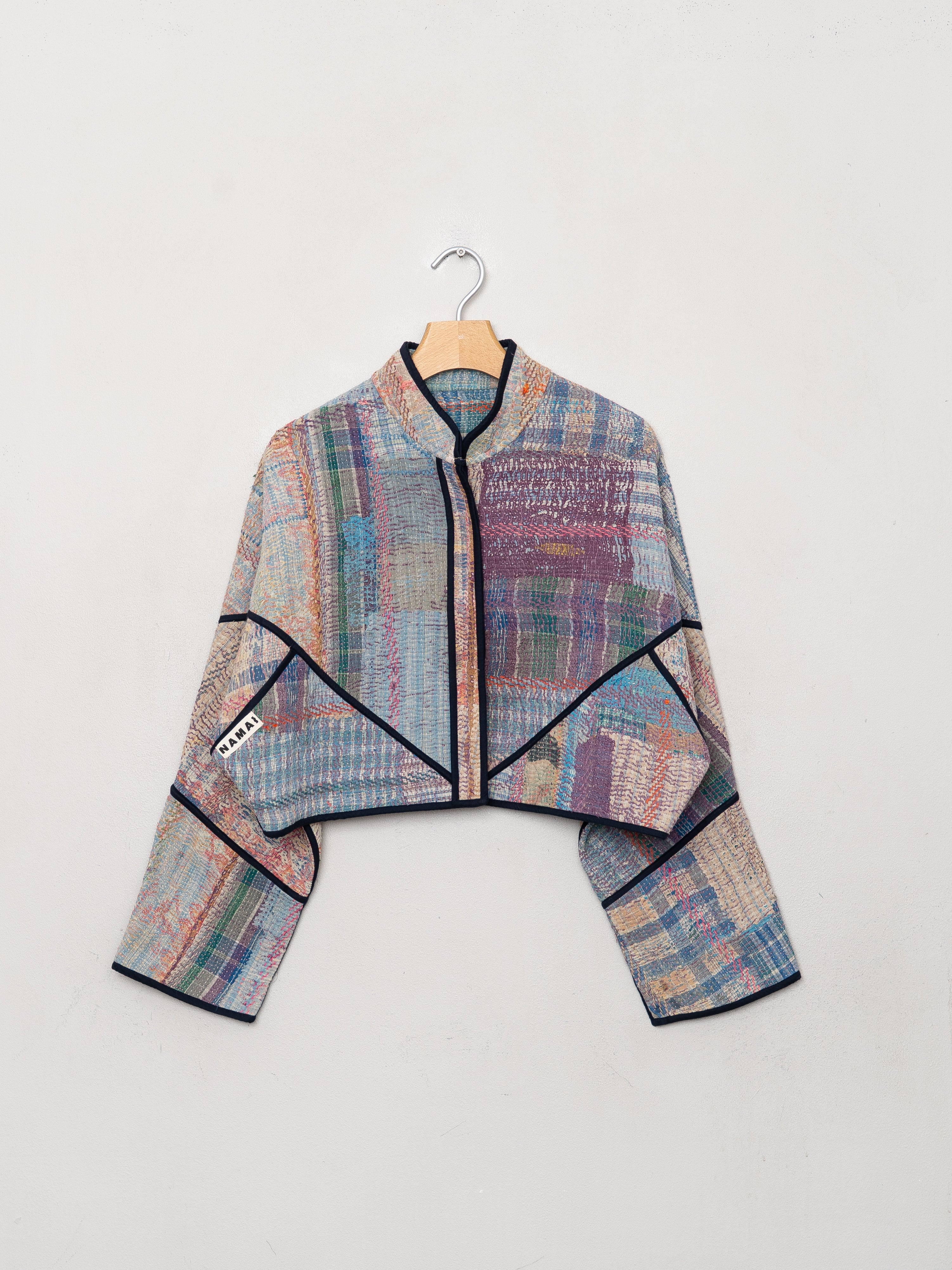 The Kaira Cropped Quilted Patchwork Kantha Jacket