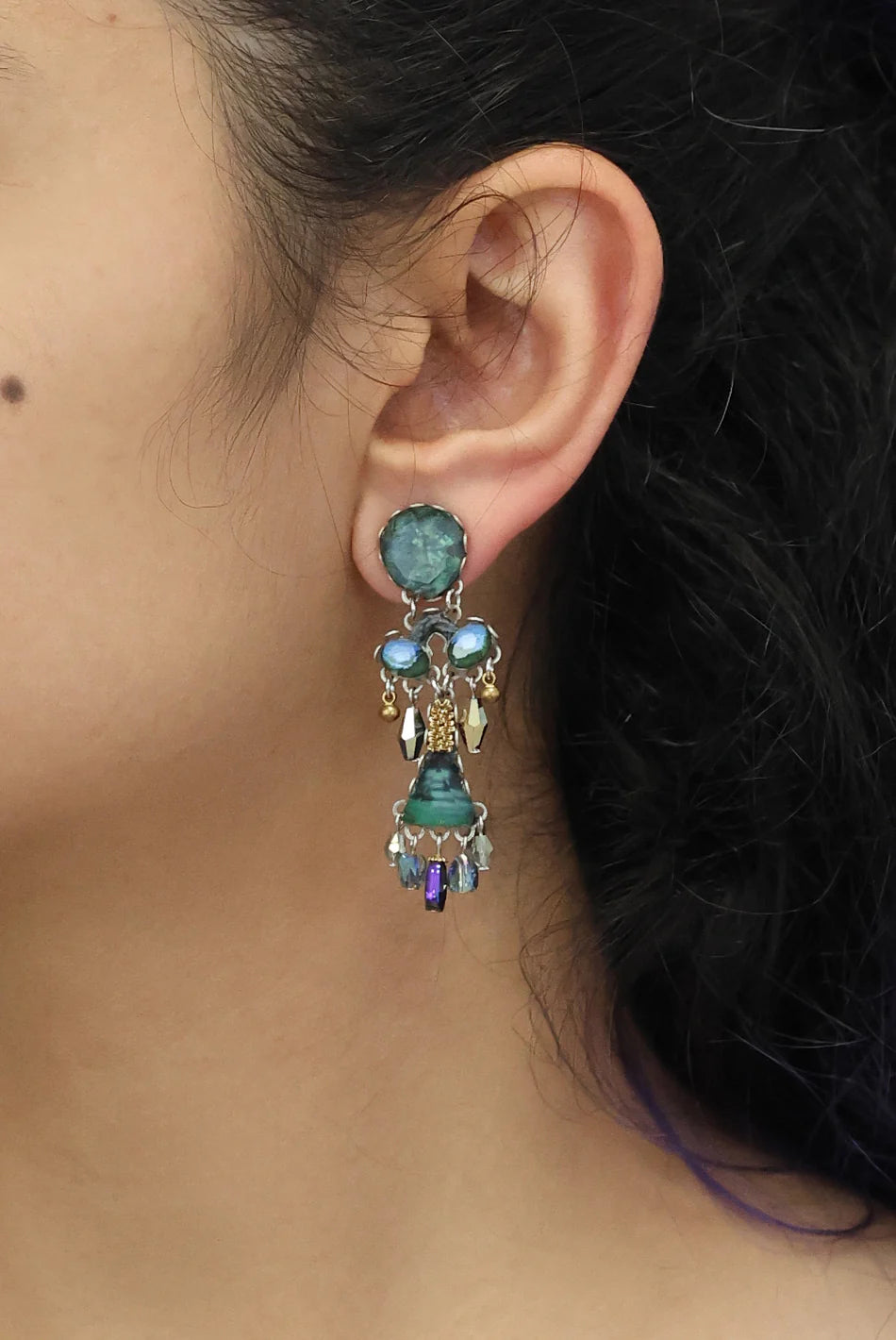 Emerald Reflection Jadiva Earrings