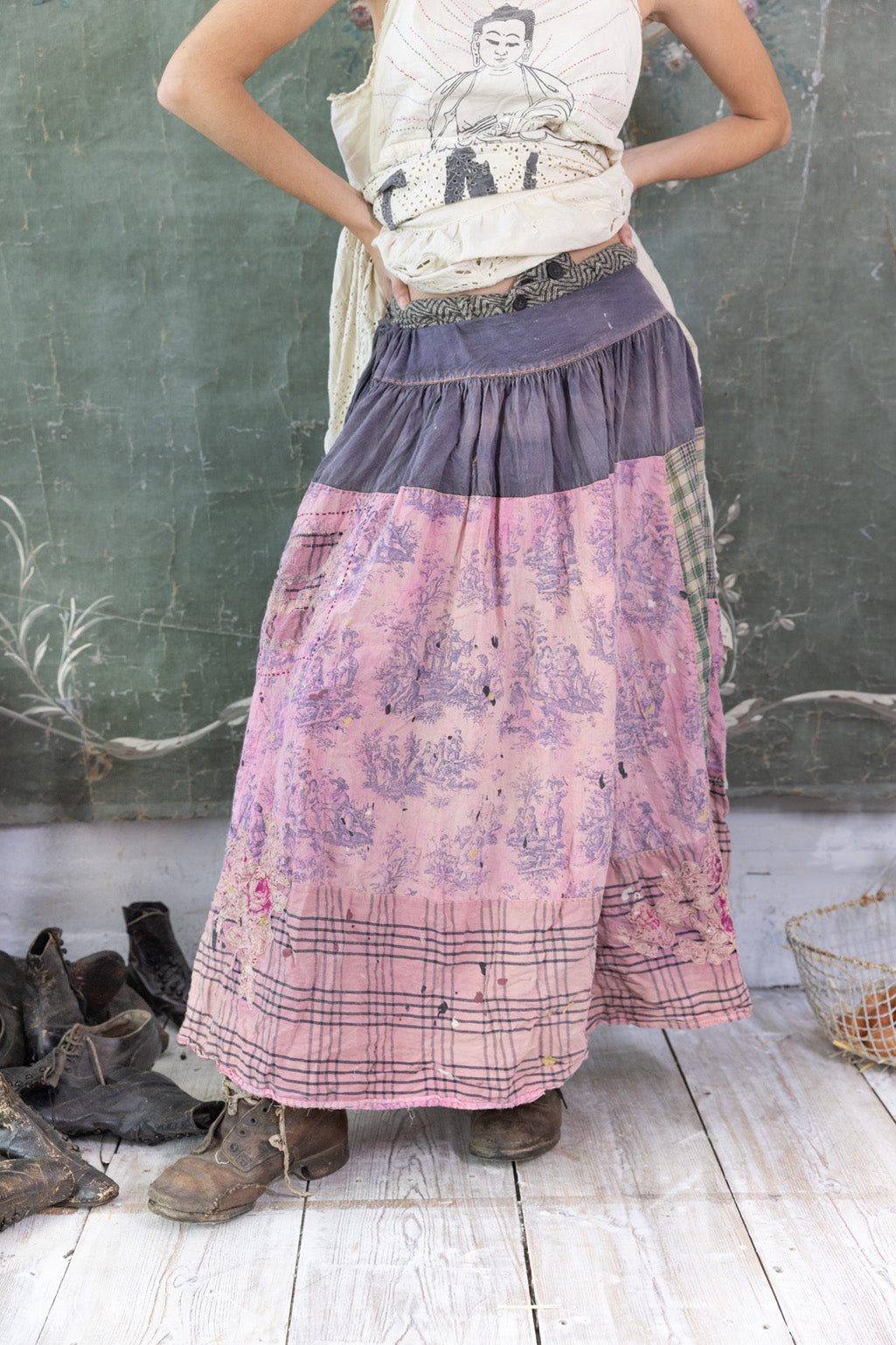 Skirt 152 Guava Patchwork Friendship Skirt O/S