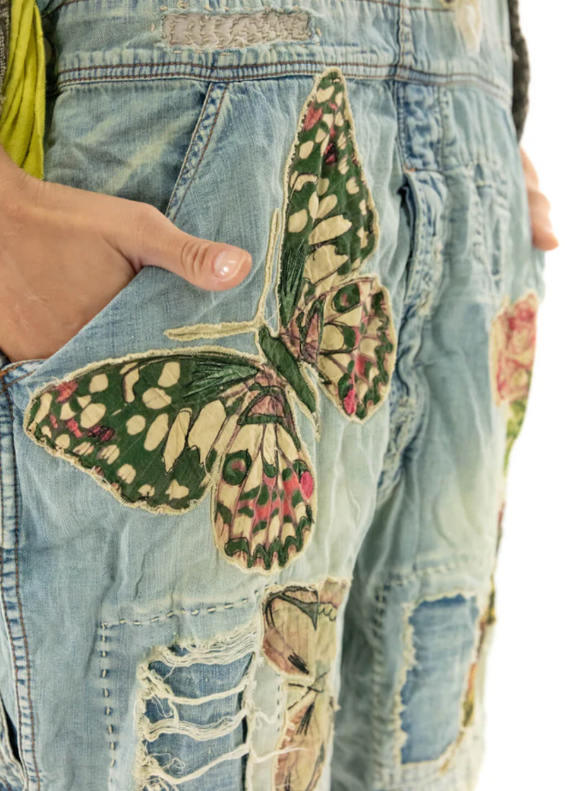 Overalls 051 Mariposa Butterfly Applique O/S