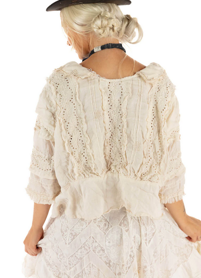 Top 1424 Moonlight Linen Ramie Marburger Blouse O/S