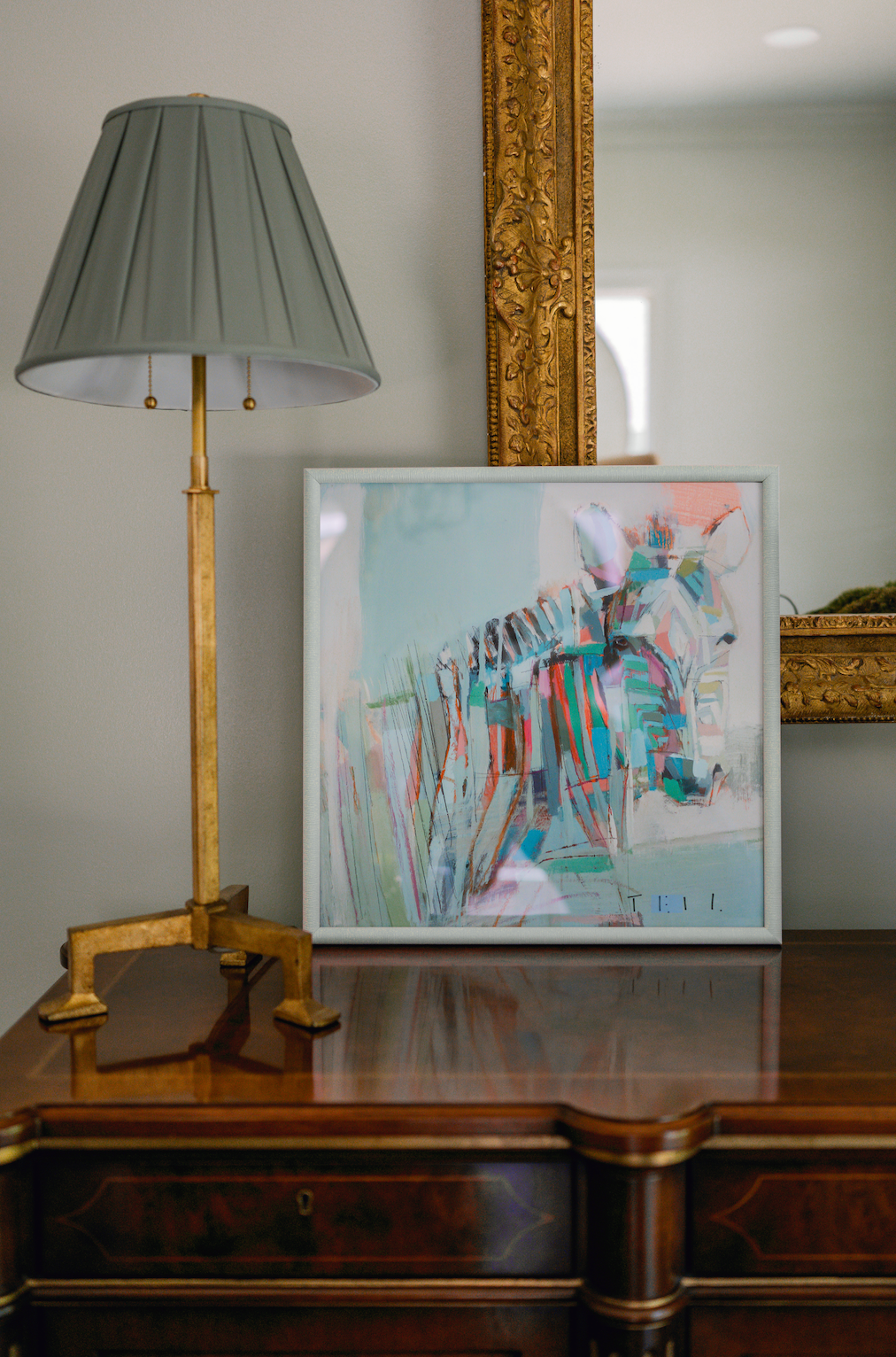 Staring in Stripes / 18x18"