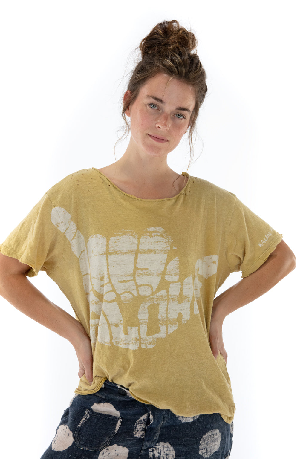 Top 882 Marigold Hang Loose T Bf Cut O/S