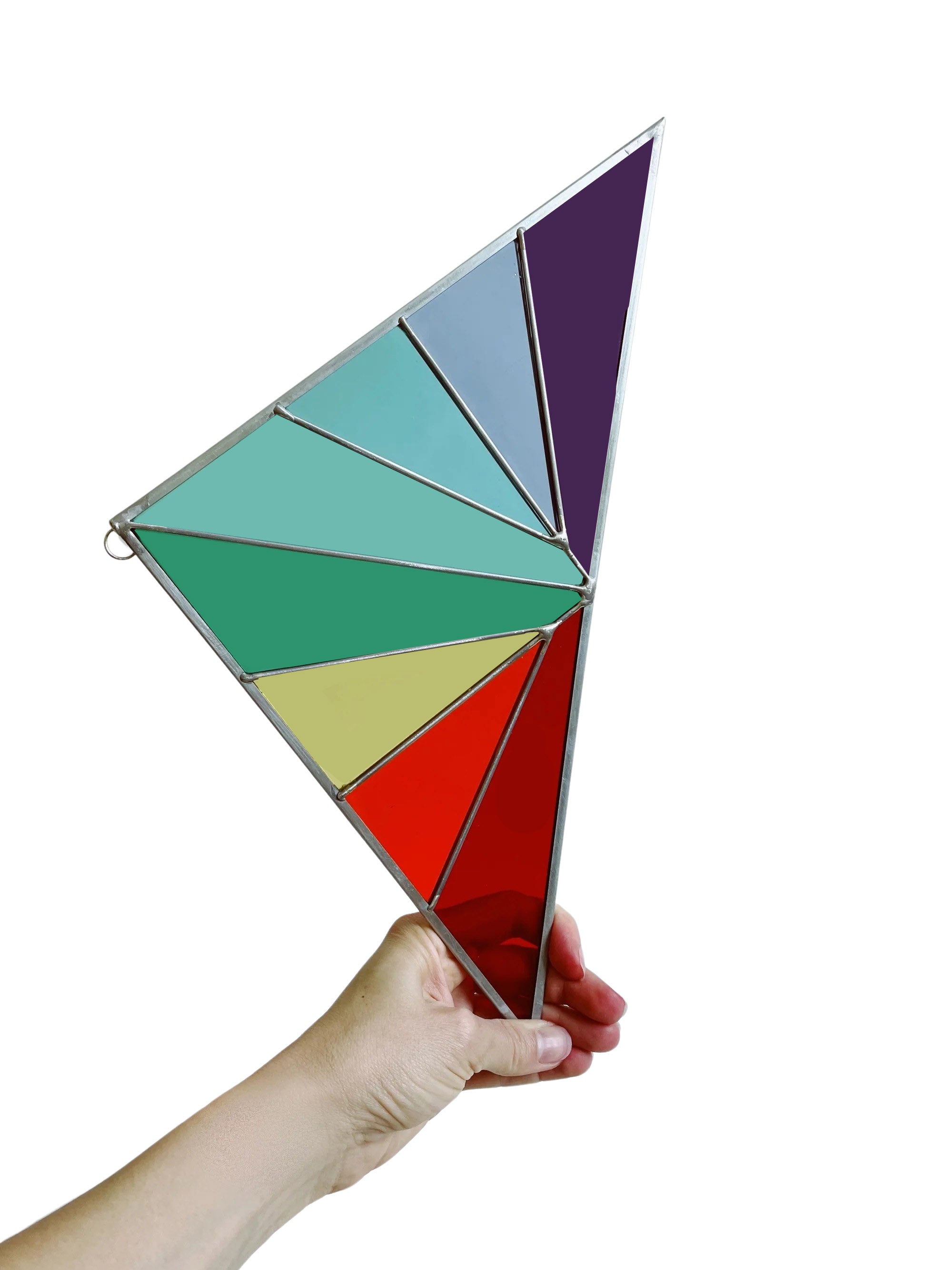 Rainbow Corner Stained Glass Triangle