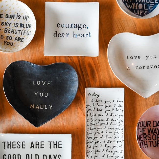 Courage, Dear Heart Square Decoupage Plate