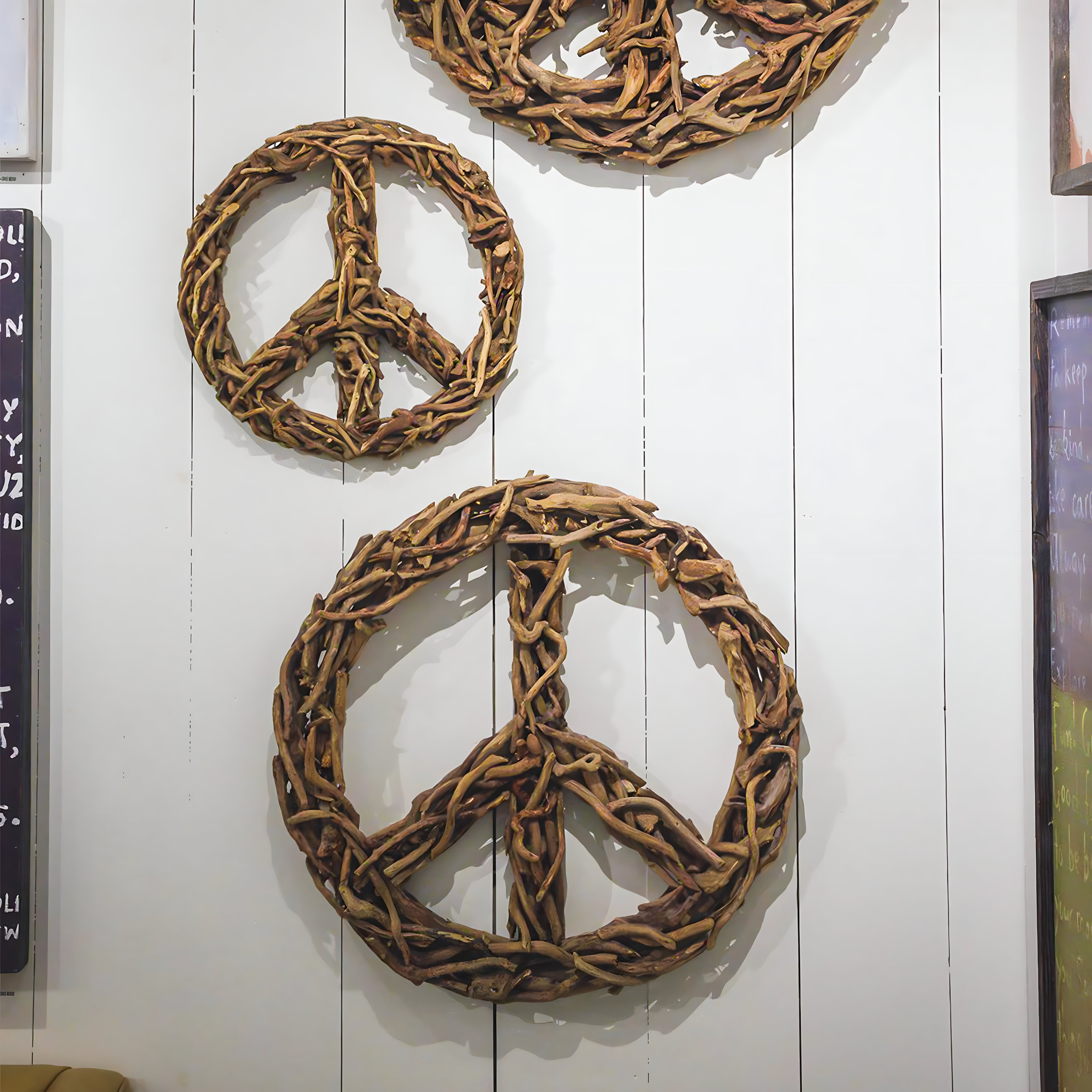 Large Driftwood Peace Sign