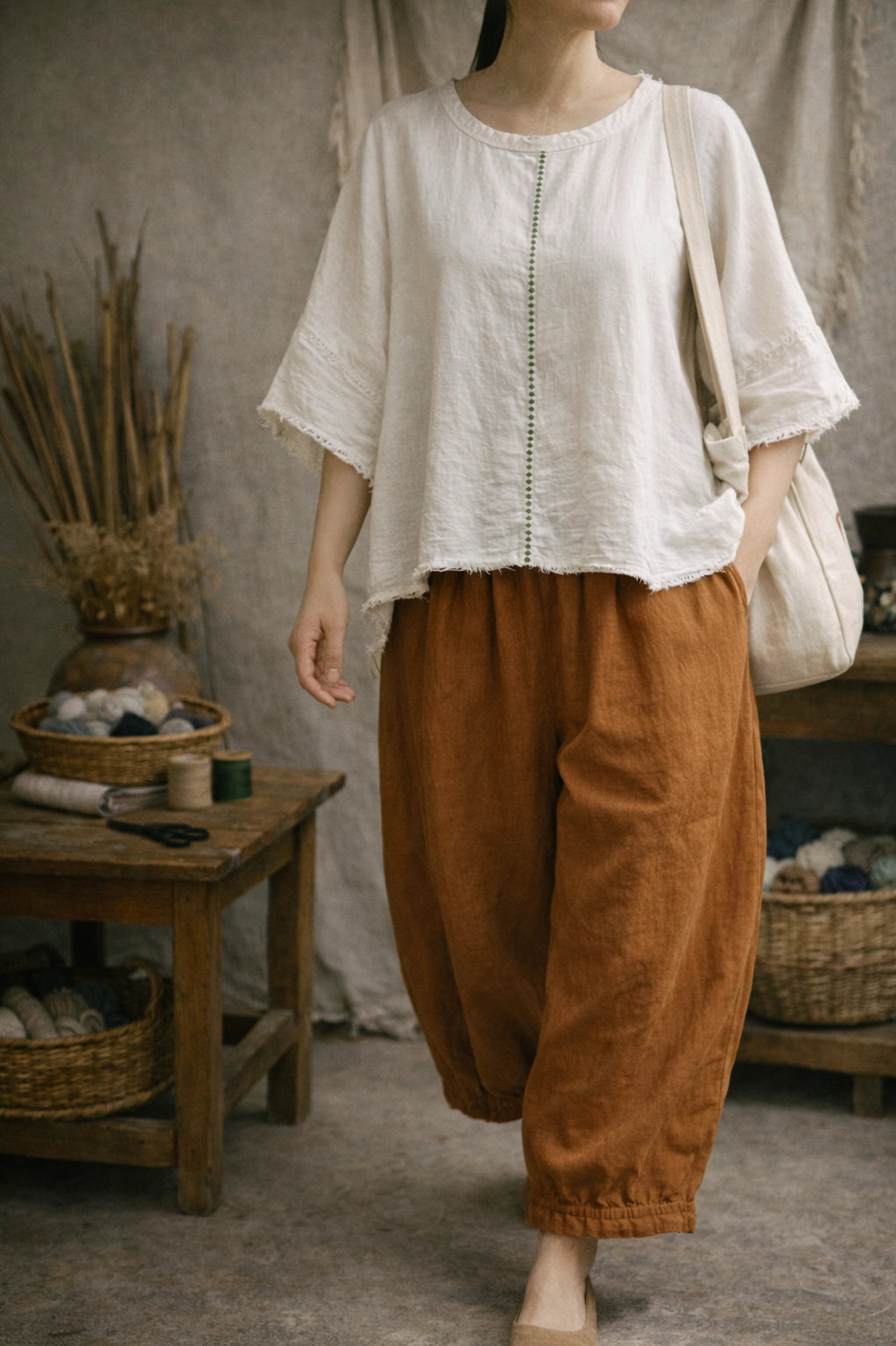 Linen Trousers // Moss