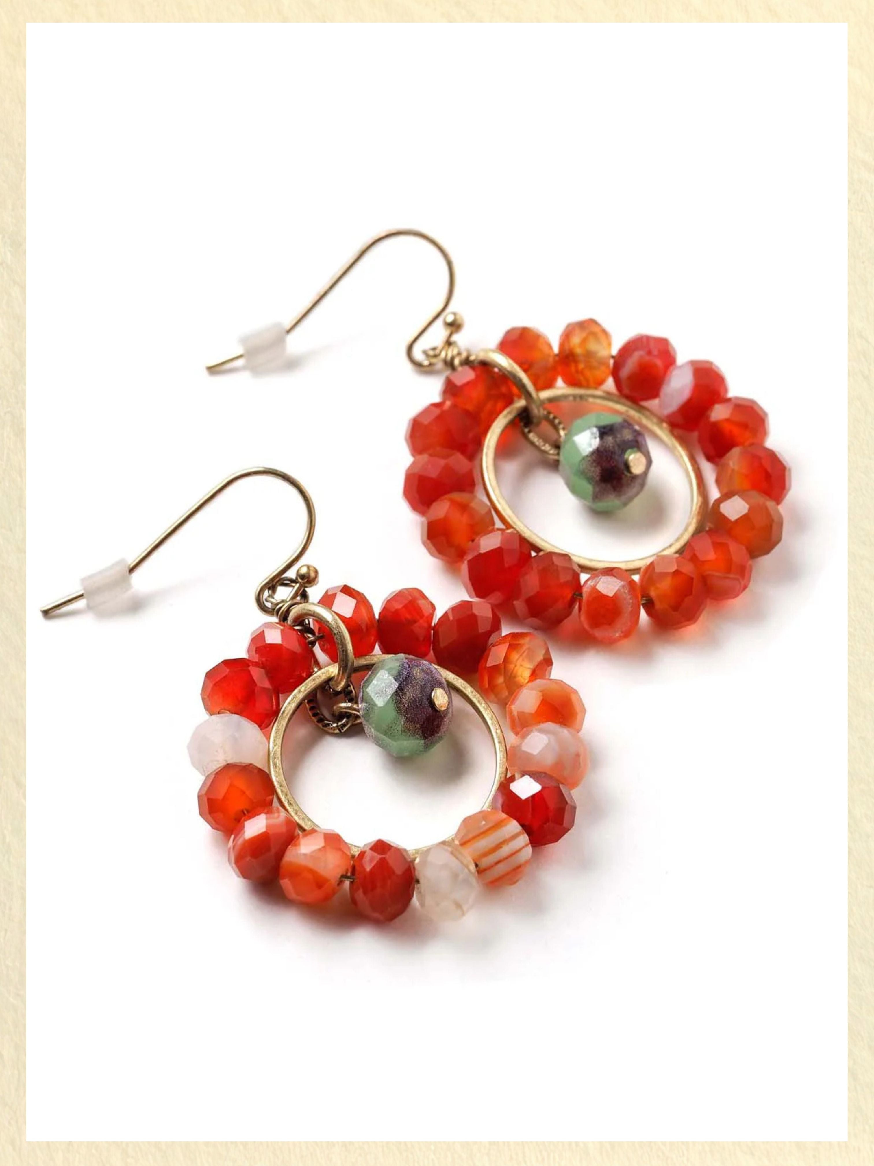 Carnelian Hoop Earrings