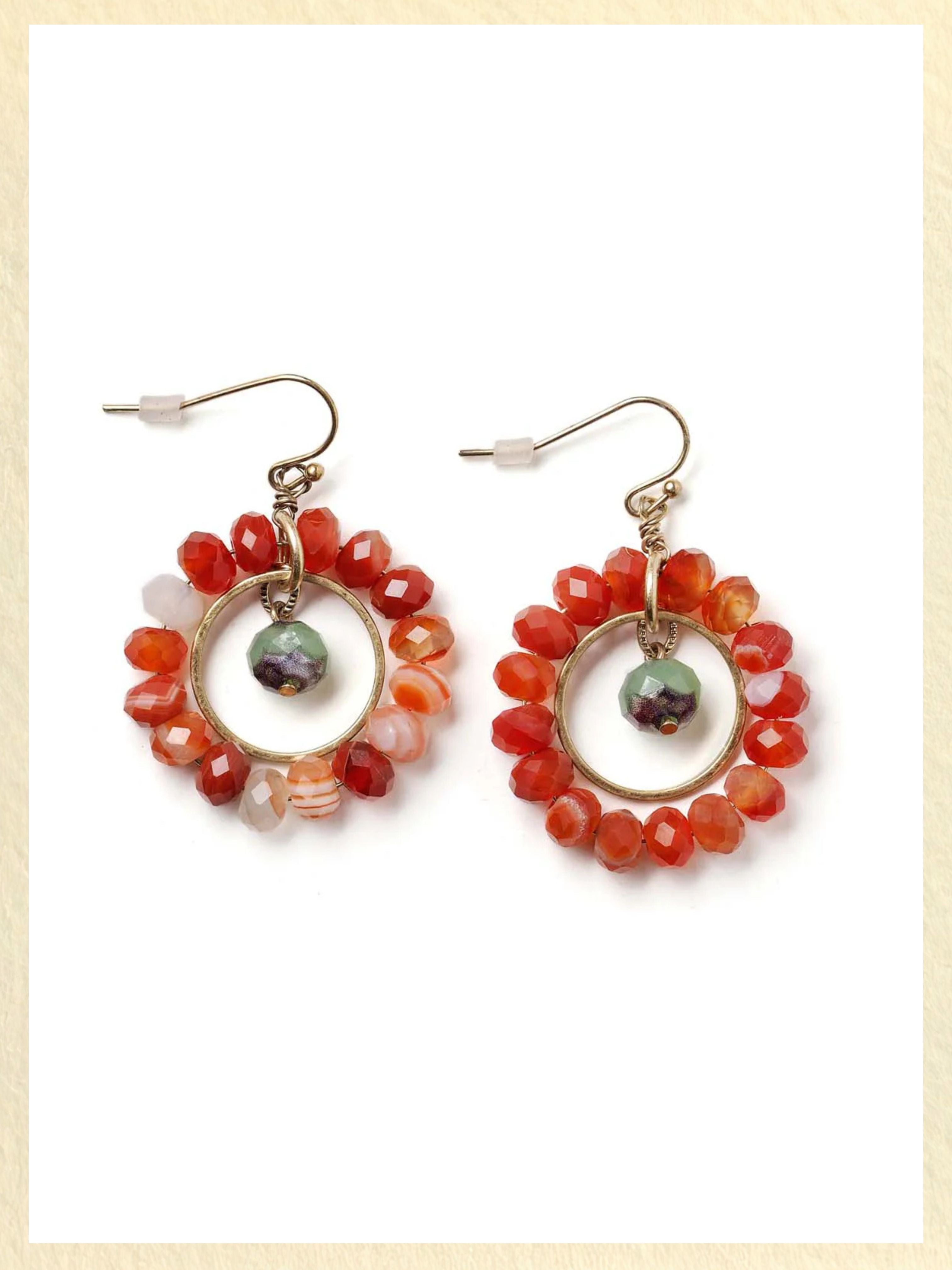 Carnelian Hoop Earrings