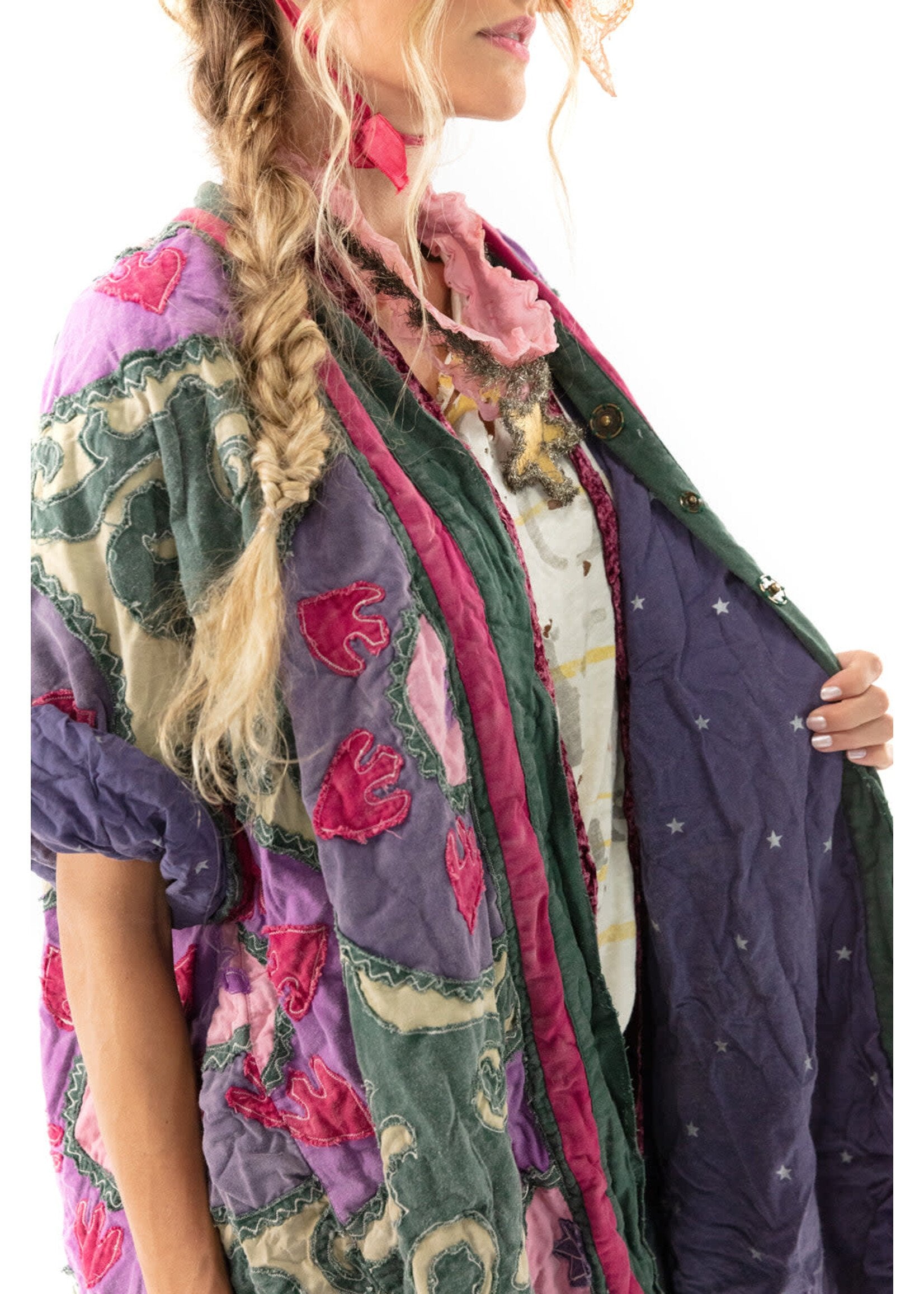 Jacket 587 Bazaar Applique Hippie Coat O/S