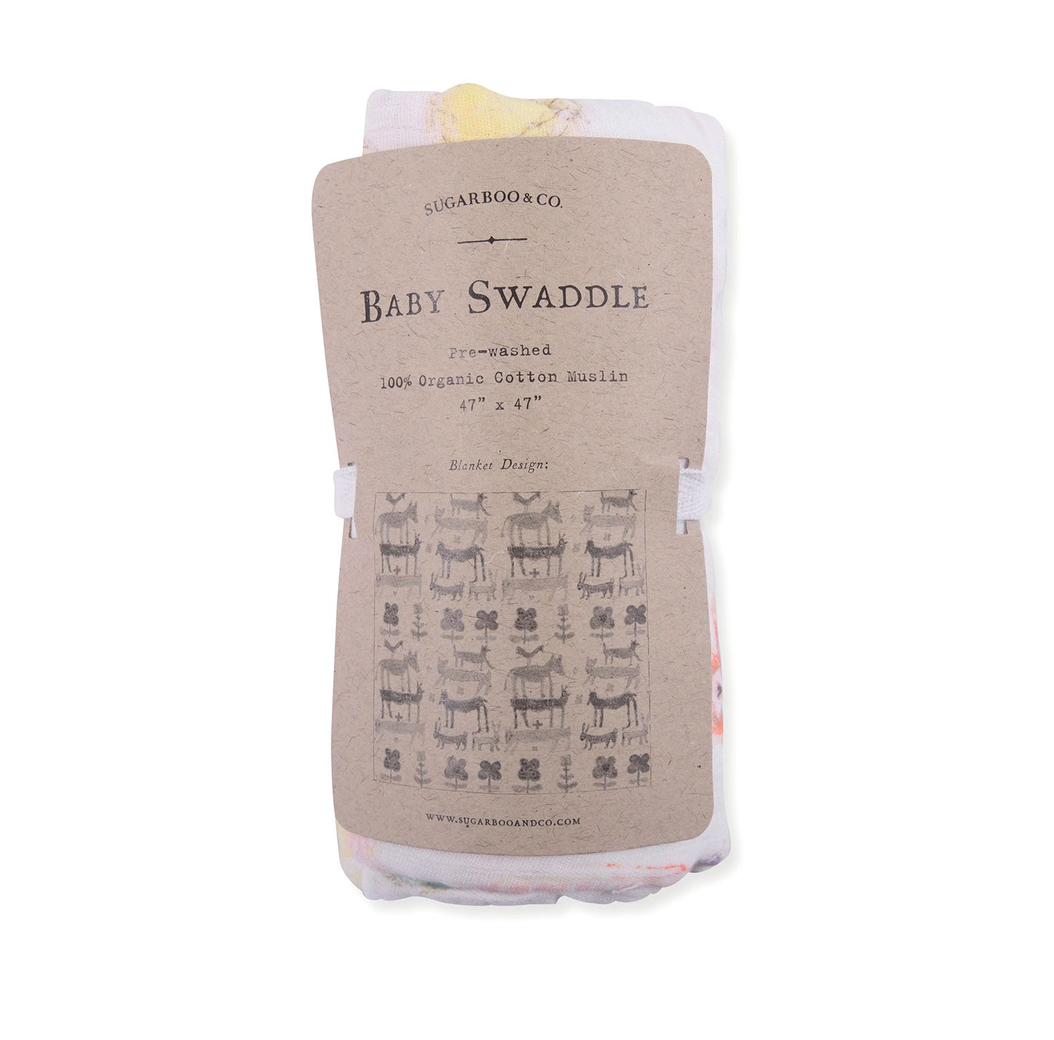 Stacked Animals Swaddle Blanket